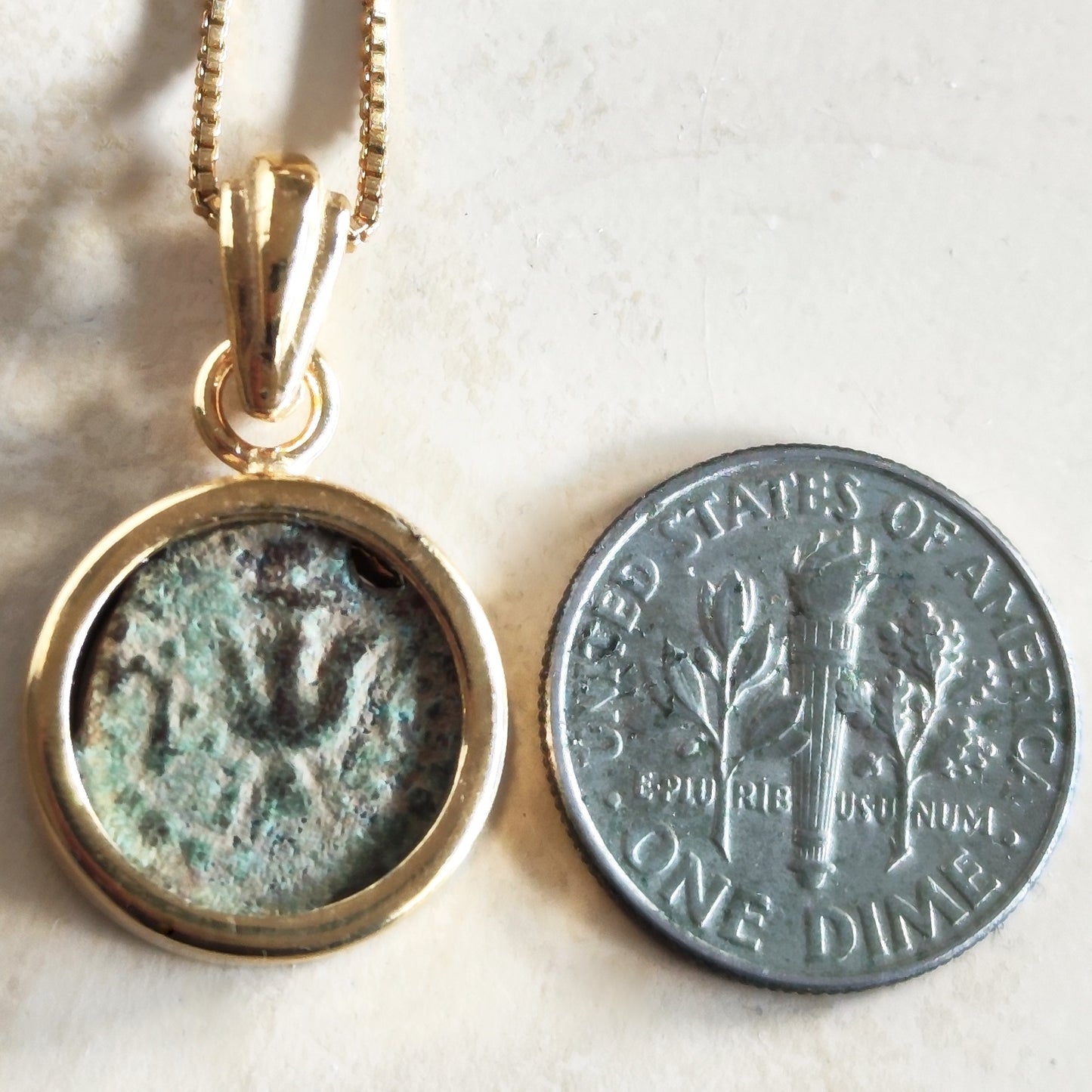 Widow's Mite Coin Necklace, Ancient Coin from the time of Jesus Barr Designs