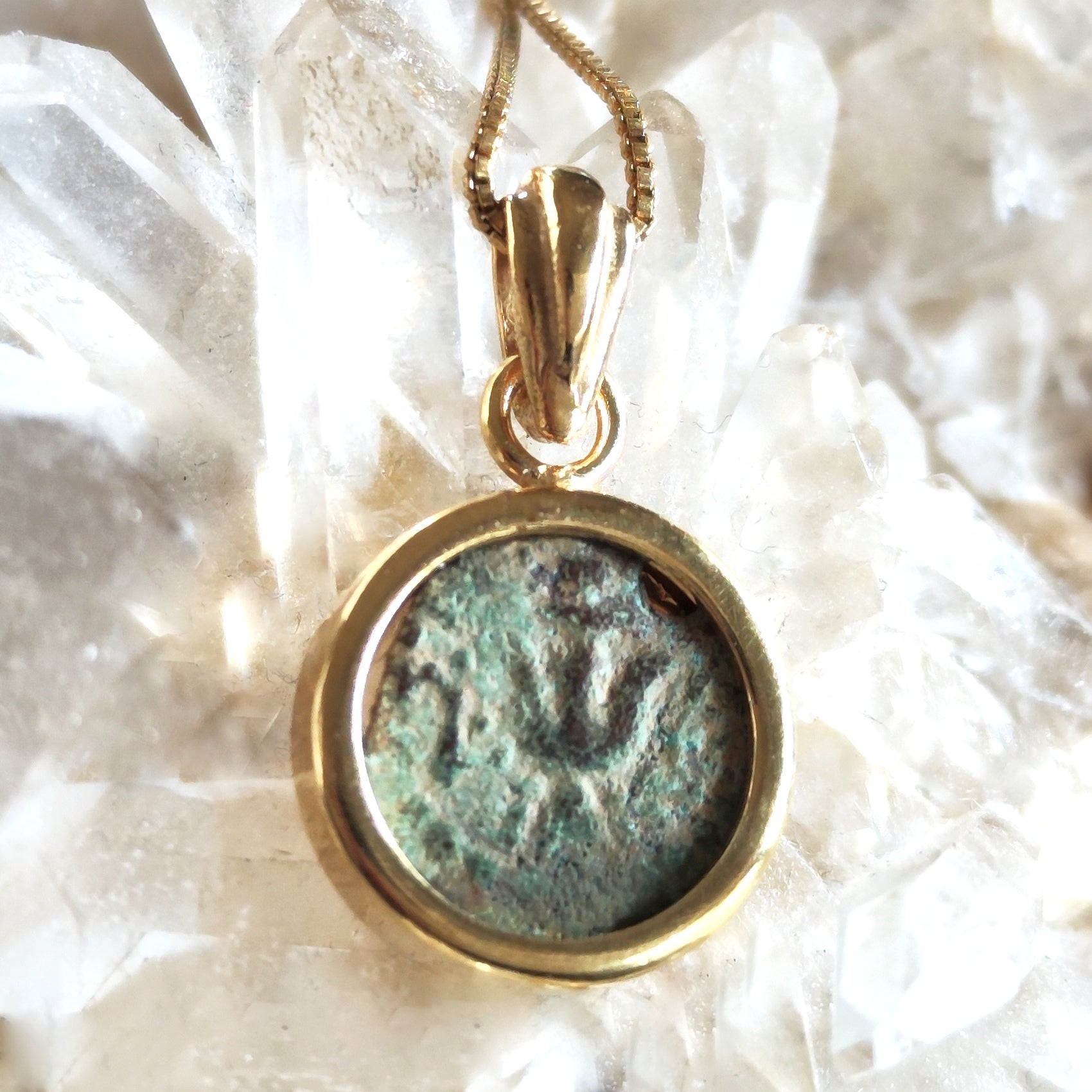 Widow's Mite Coin Necklace, Ancient Coin from the time of Jesus Barr Designs
