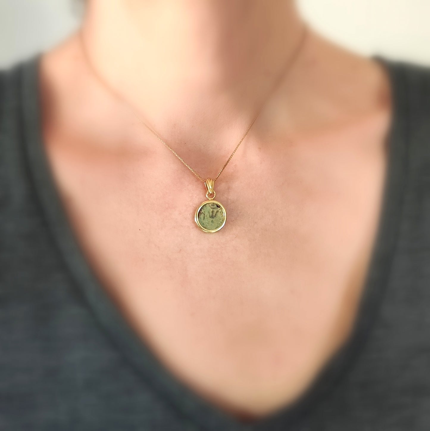 Widow's Mite Coin Necklace, Ancient Coin from the time of Jesus Barr Designs