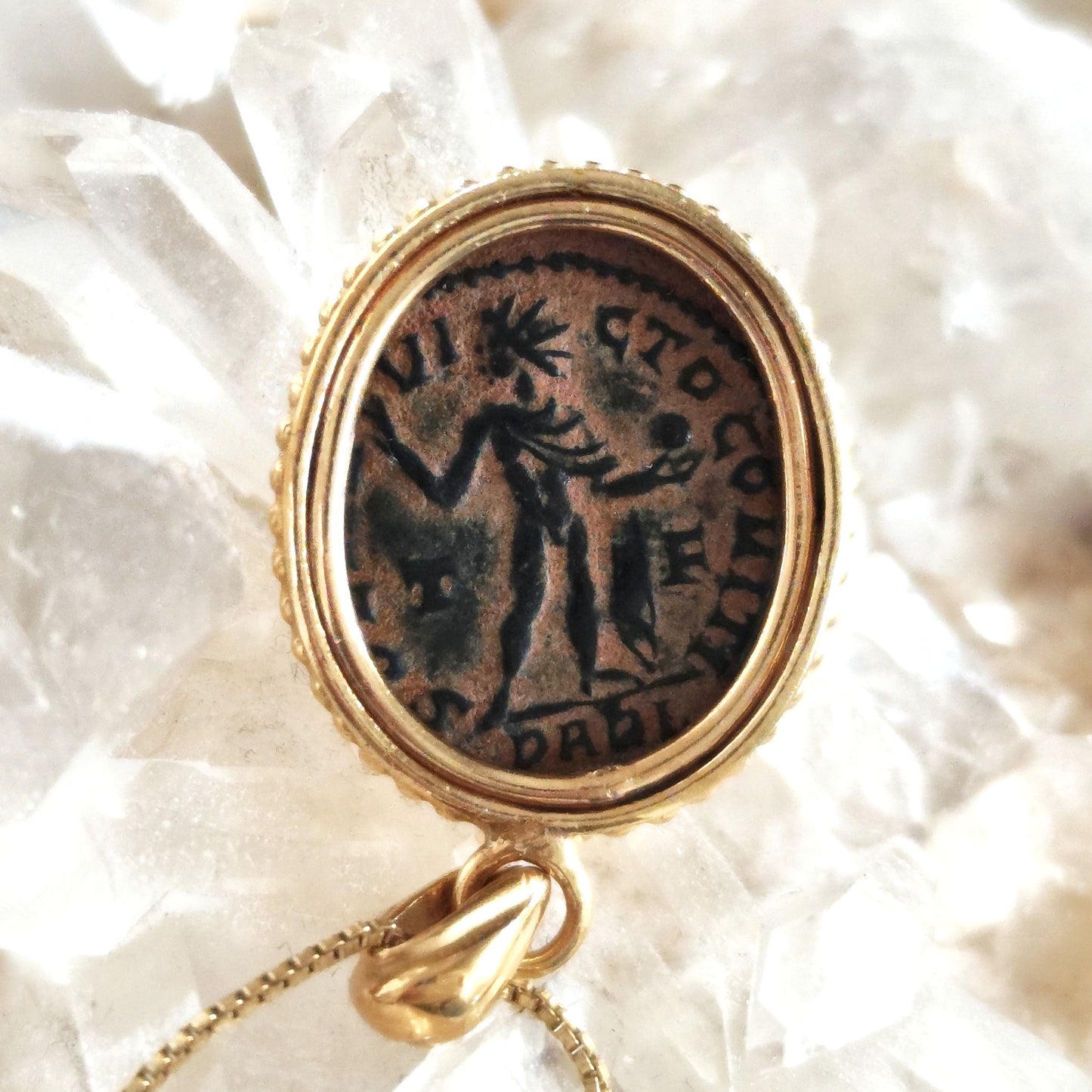 Roman Emperor Constantine The Great Coin Pendant, Certified Antique Artifact, 18K Gold Plated, Christian Jewelry Barr Designs