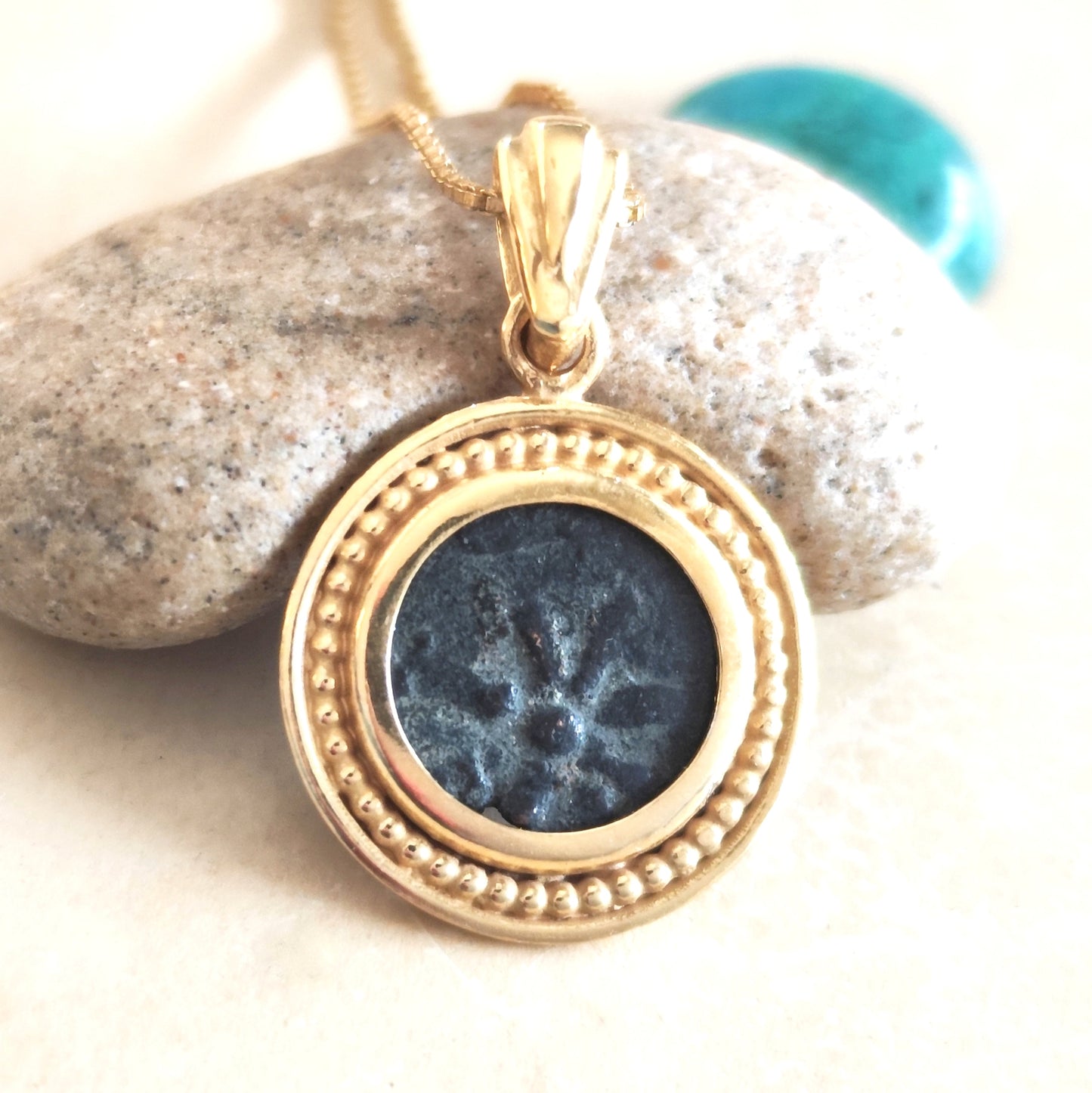 Mark 12:41 Biblical Coin Pendant, Genuine widow's mite Gold Plated charm Barr Designs