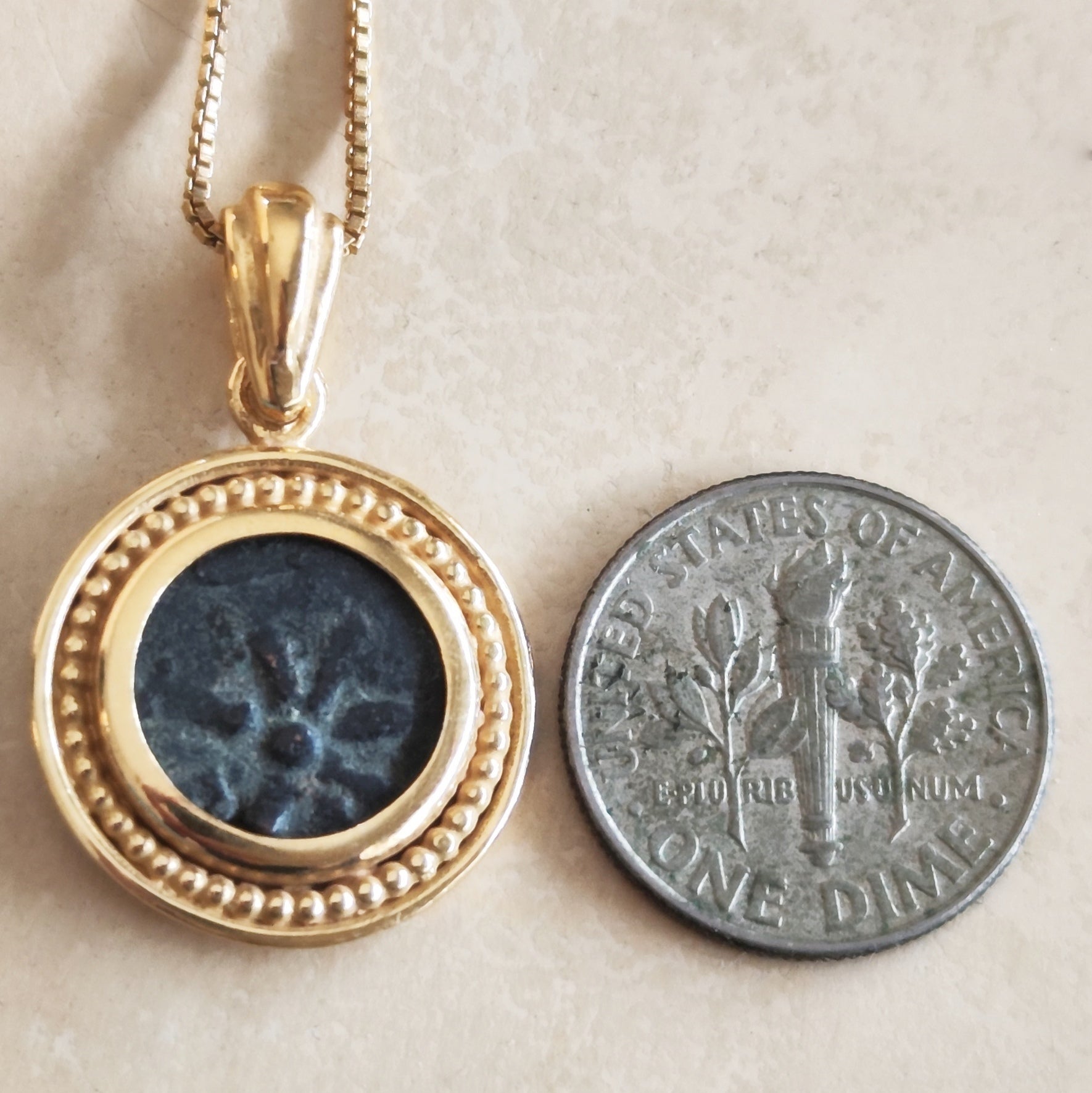 Mark 12:41 Biblical Coin Pendant, Genuine widow's mite Gold Plated charm Barr Designs