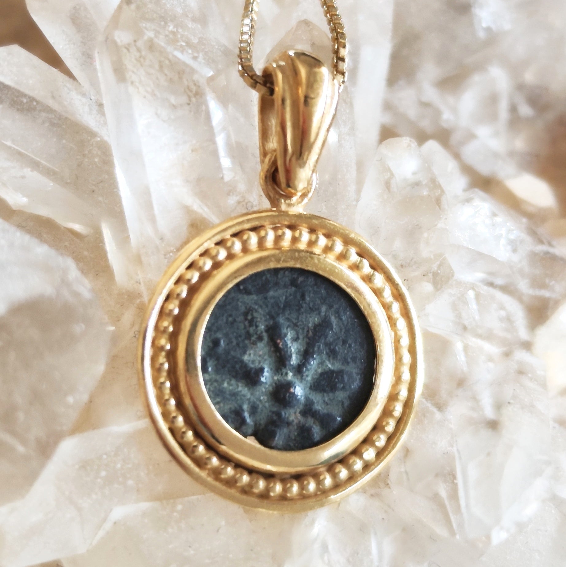 Mark 12:41 Biblical Coin Pendant, Genuine widow's mite Gold Plated charm Barr Designs