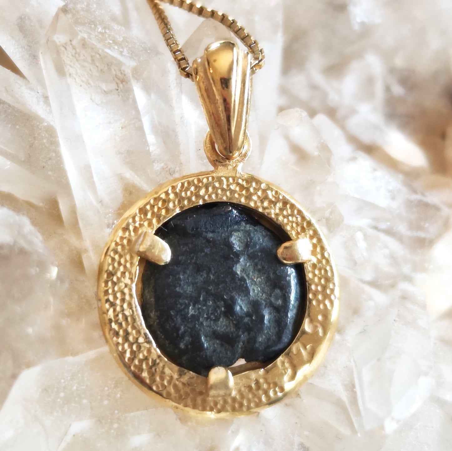 Mark 12:41 Biblical Coin Pendant, Genuine widow's mite Gold Plated charm Barr Designs