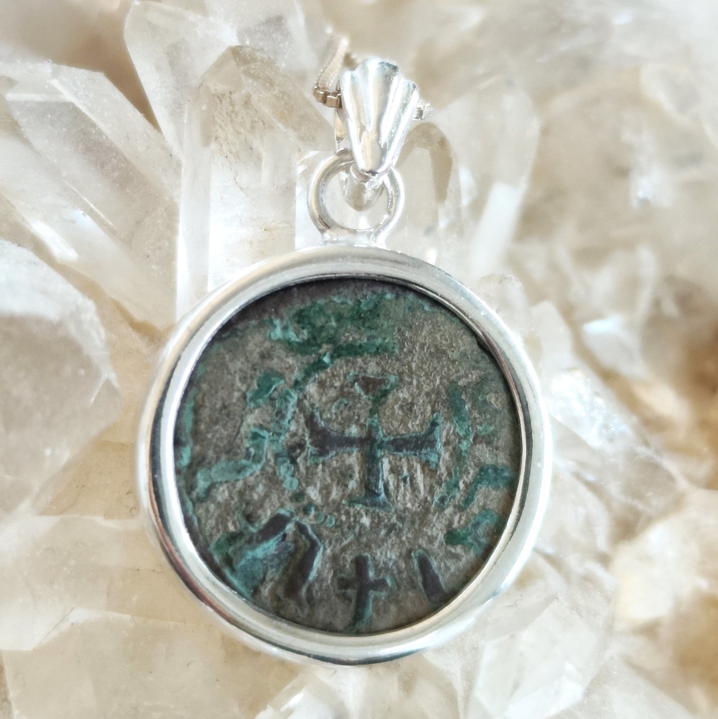 Ancient Crusader Latin Cross Coin Necklace, Armenian Knights Christian Silver Medallion for men Barr Designs