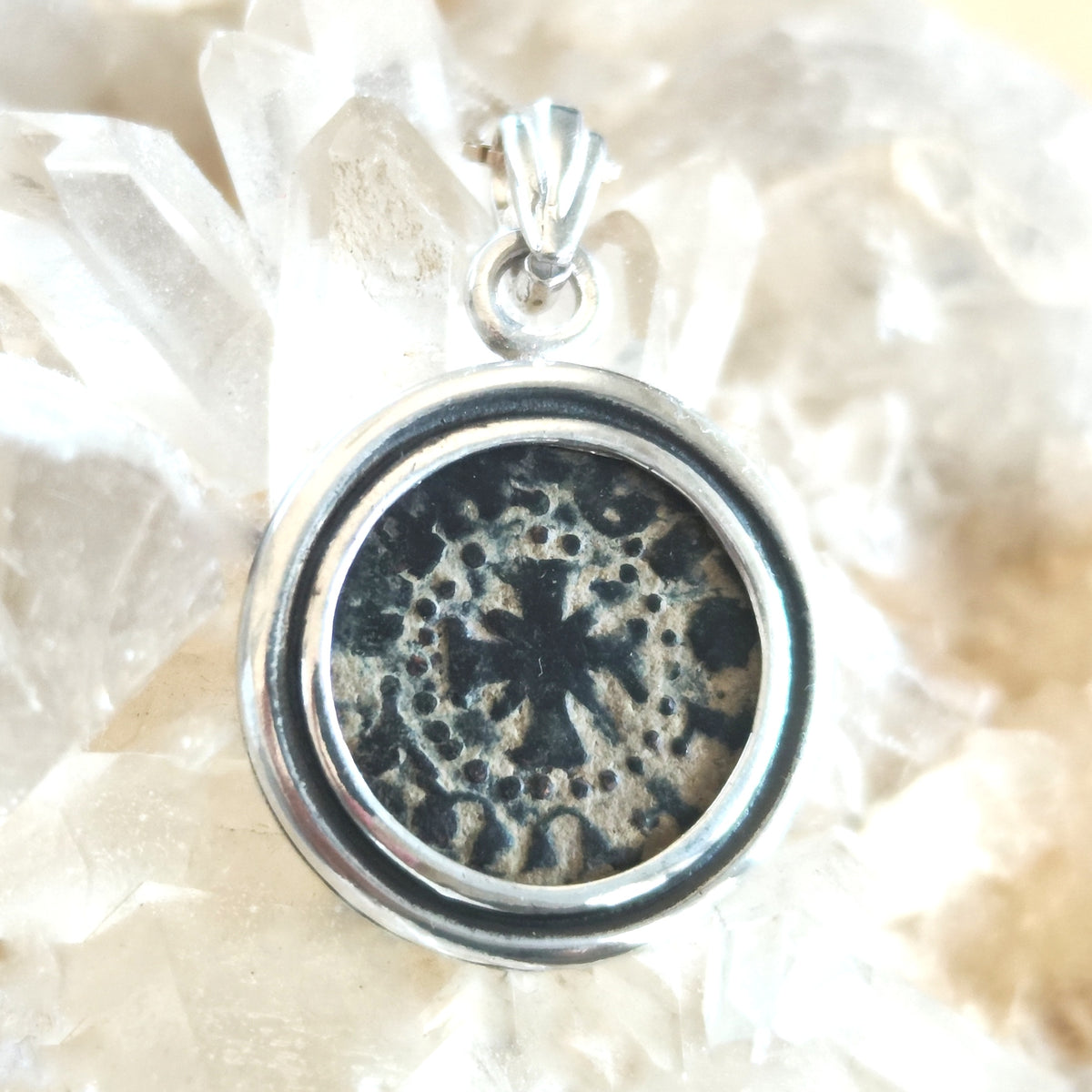 Medieval Crusader Latin Cross Coin Necklace, Armenia Kingdom Christian Silver Medallion Barr Designs