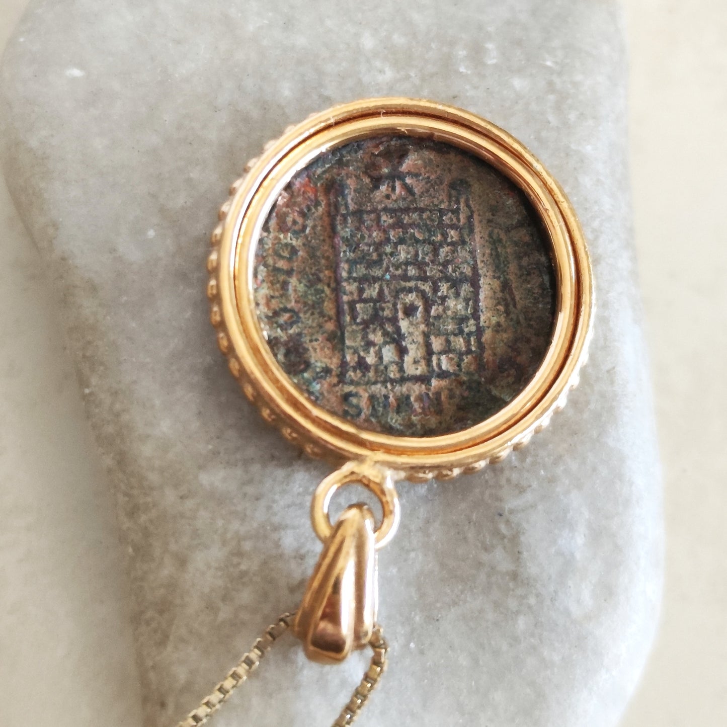 Constantine The Great Roman Coin Pendant, 18K Gold Plated Sterling Silver, Christian Jewelry Barr Designs