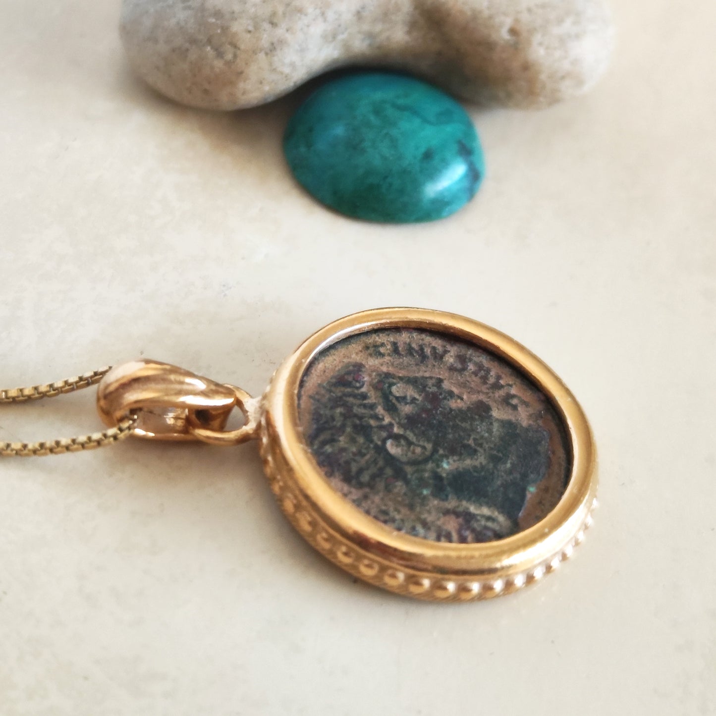 Constantine The Great Roman Coin Pendant, 18K Gold Plated Sterling Silver, Christian Jewelry Barr Designs