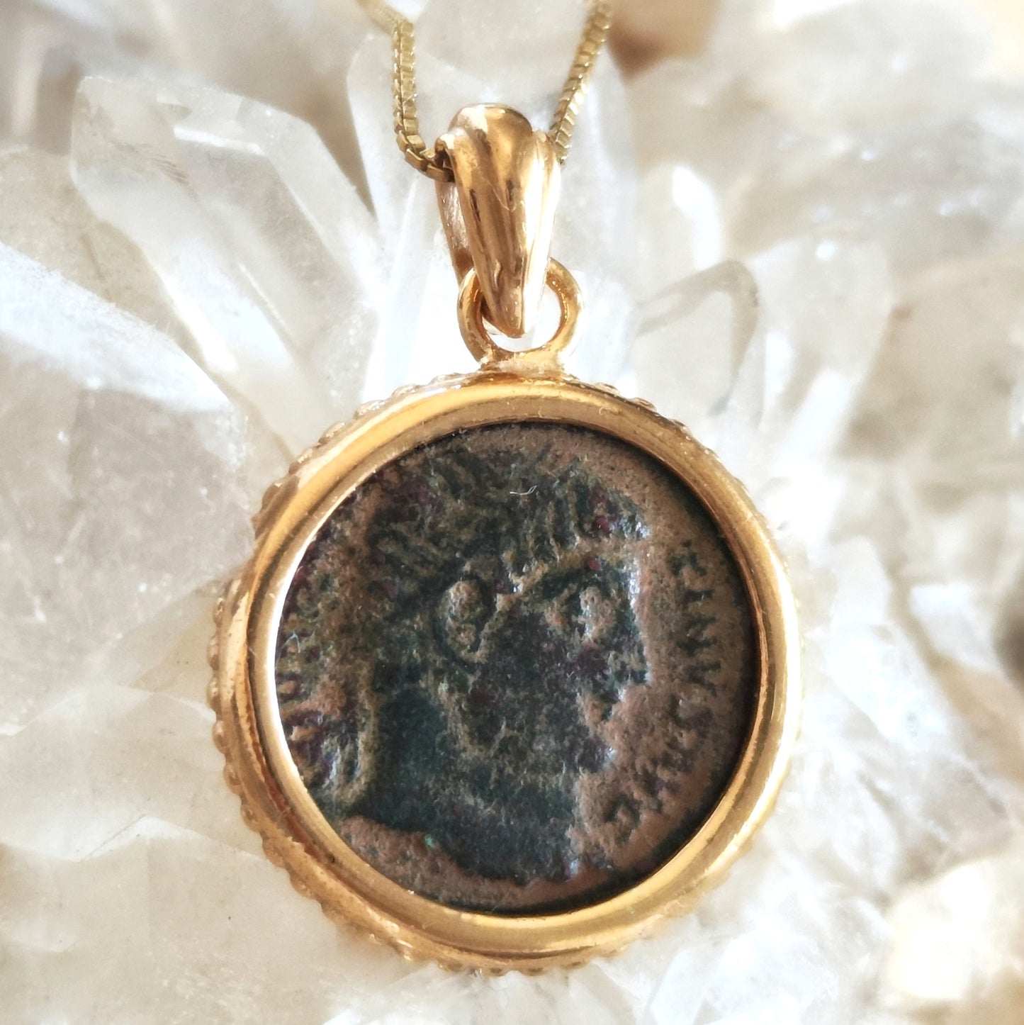 Constantine The Great Roman Coin Pendant, 18K Gold Plated Sterling Silver, Christian Jewelry Barr Designs