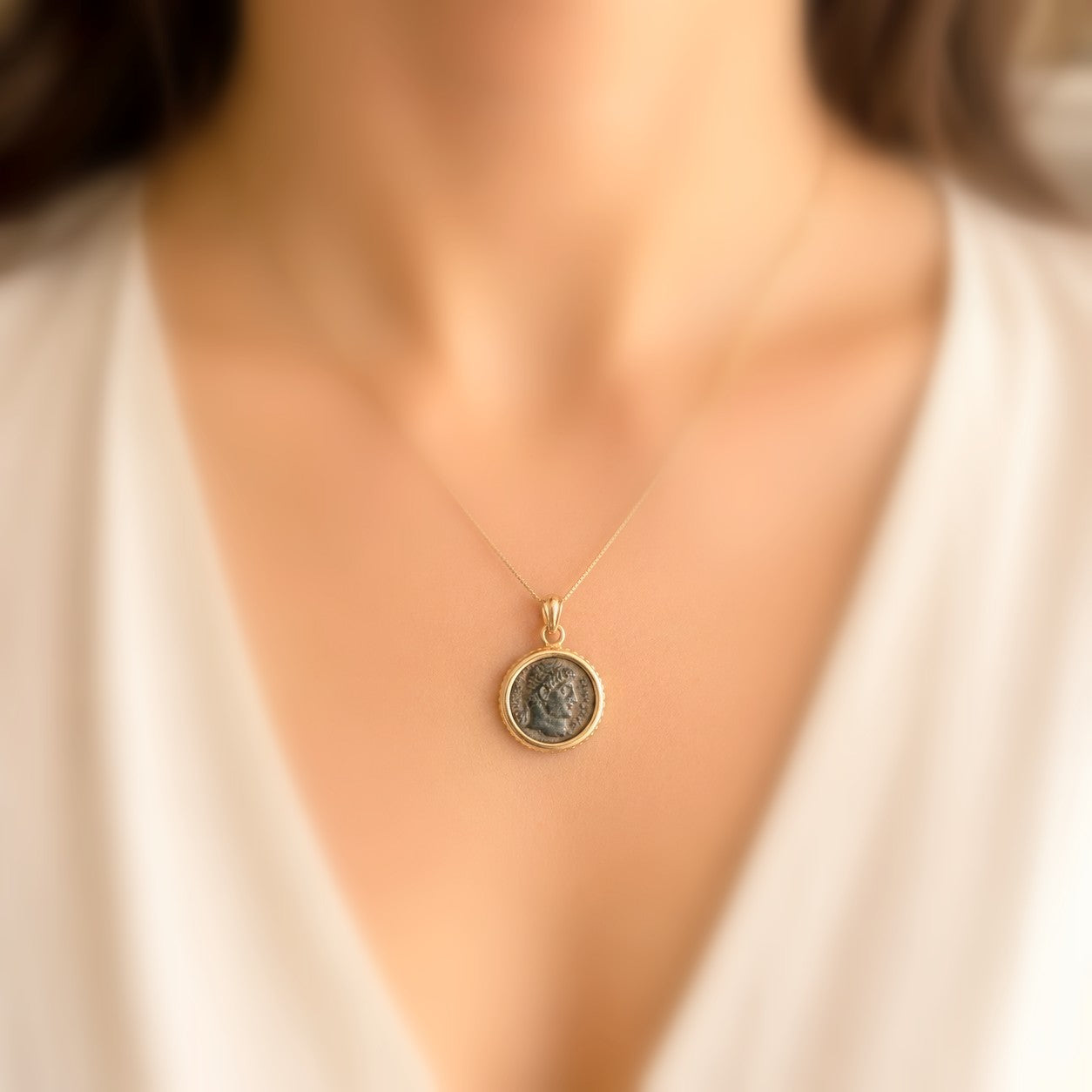 Constantine The Great Roman Coin Pendant, 18K Gold Plated Sterling Silver, Christian Jewelry Barr Designs