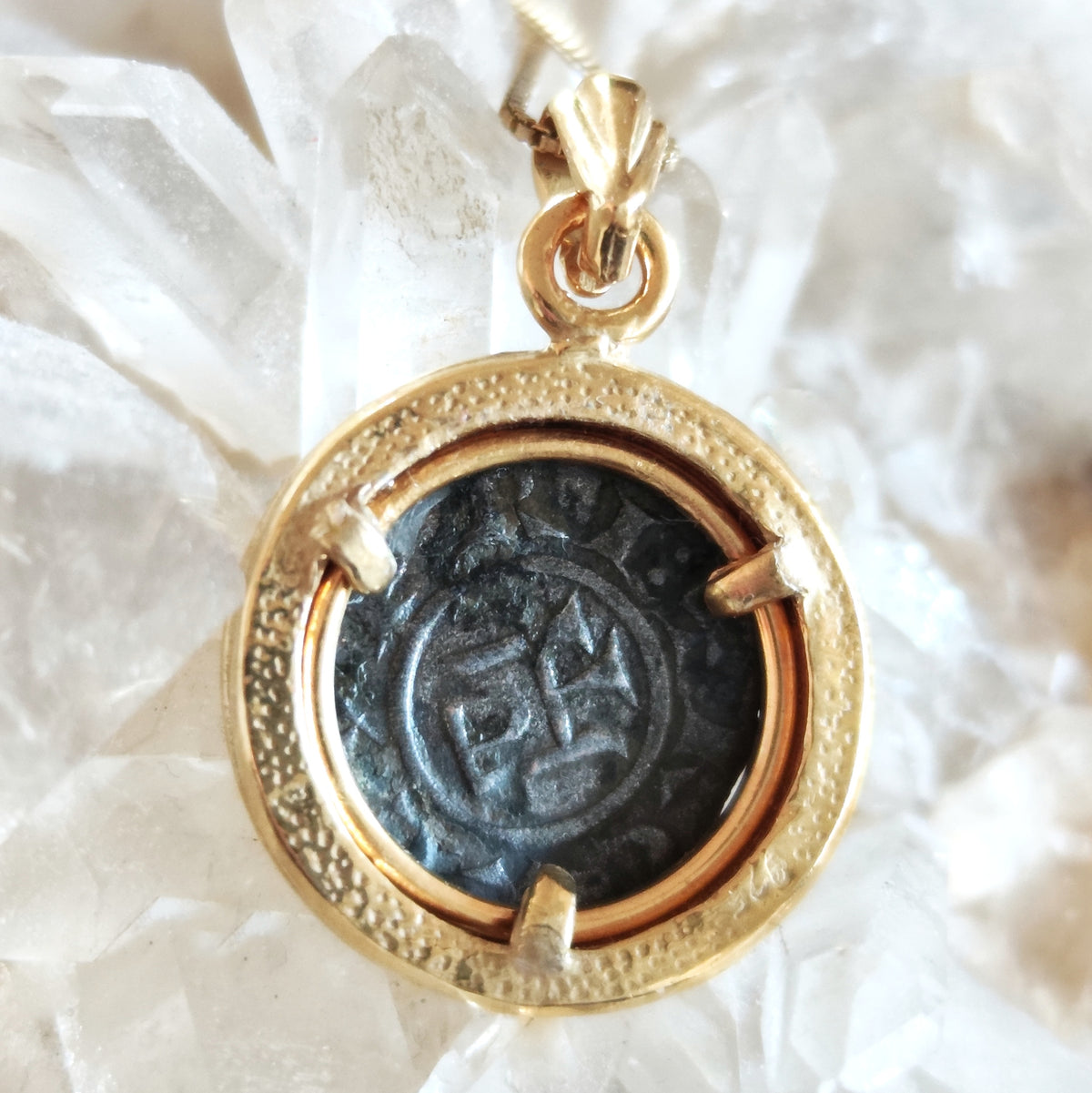 Medieval Crusader Coin Necklace, Knights of Cyprus Cross Denier Coin Pendant, Gold Plated Barr Designs