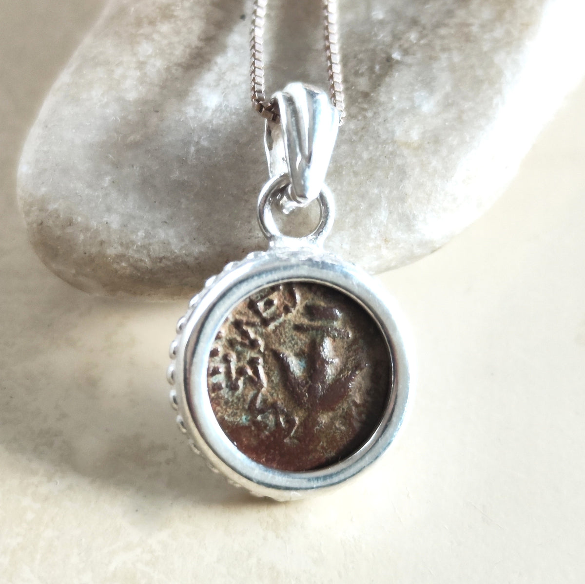 Widow's Mite Biblical Coin Silver Necklace, Authentic Coin Pendant, New Testament Christian Jewelry Barr Designs