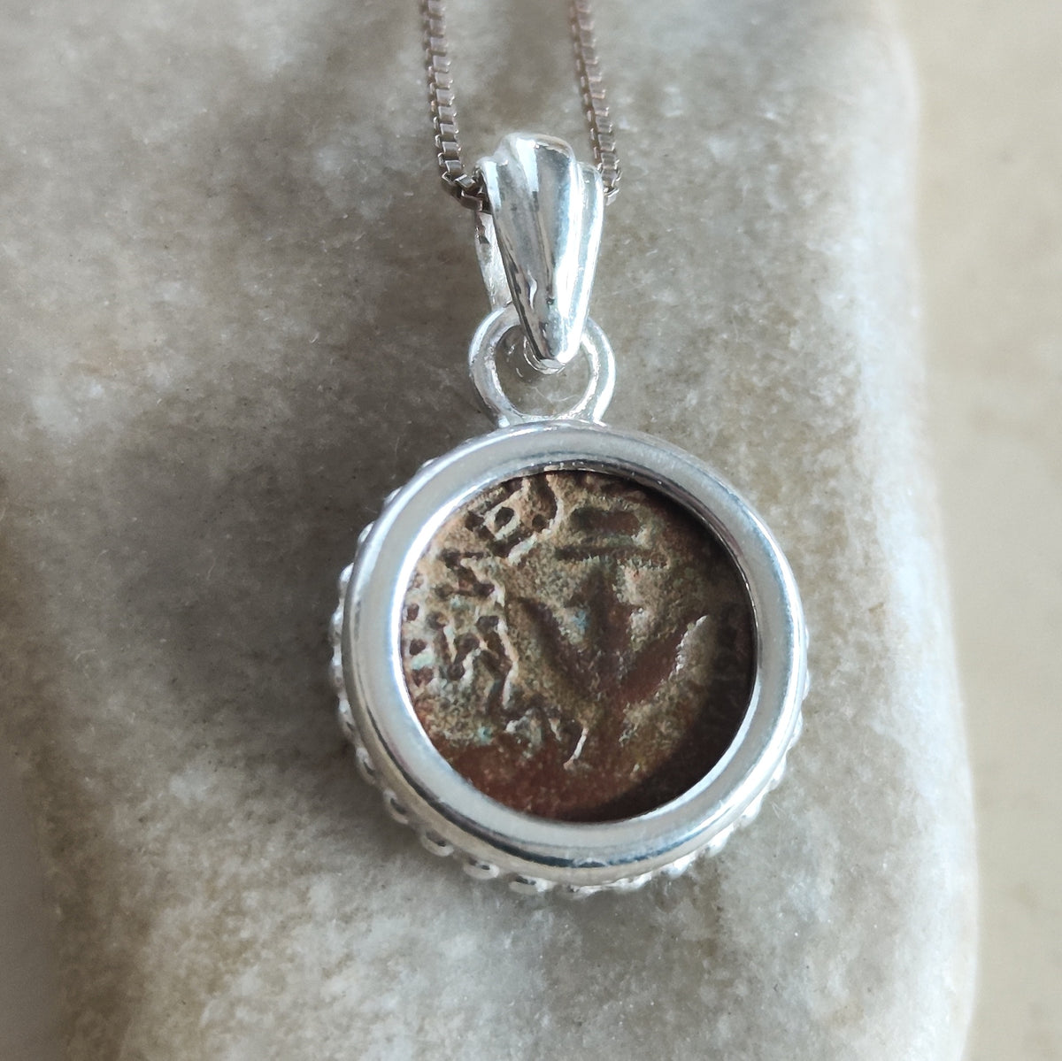 Widow's Mite Biblical Coin Silver Necklace, Authentic Coin Pendant, New Testament Christian Jewelry Barr Designs