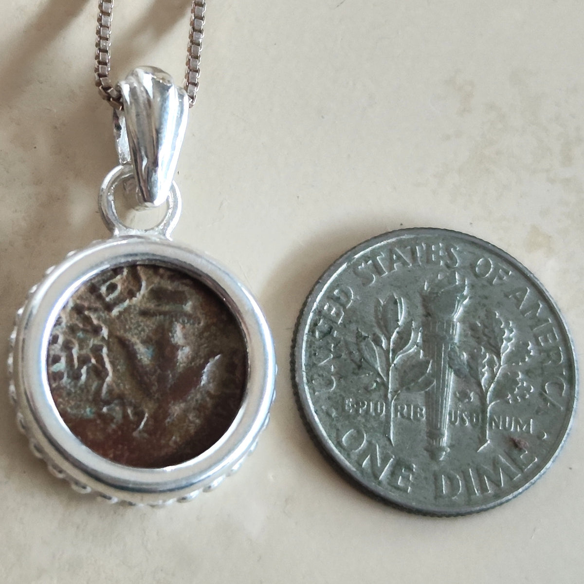 Widow's Mite Biblical Coin Silver Necklace, Authentic Coin Pendant, New Testament Christian Jewelry Barr Designs