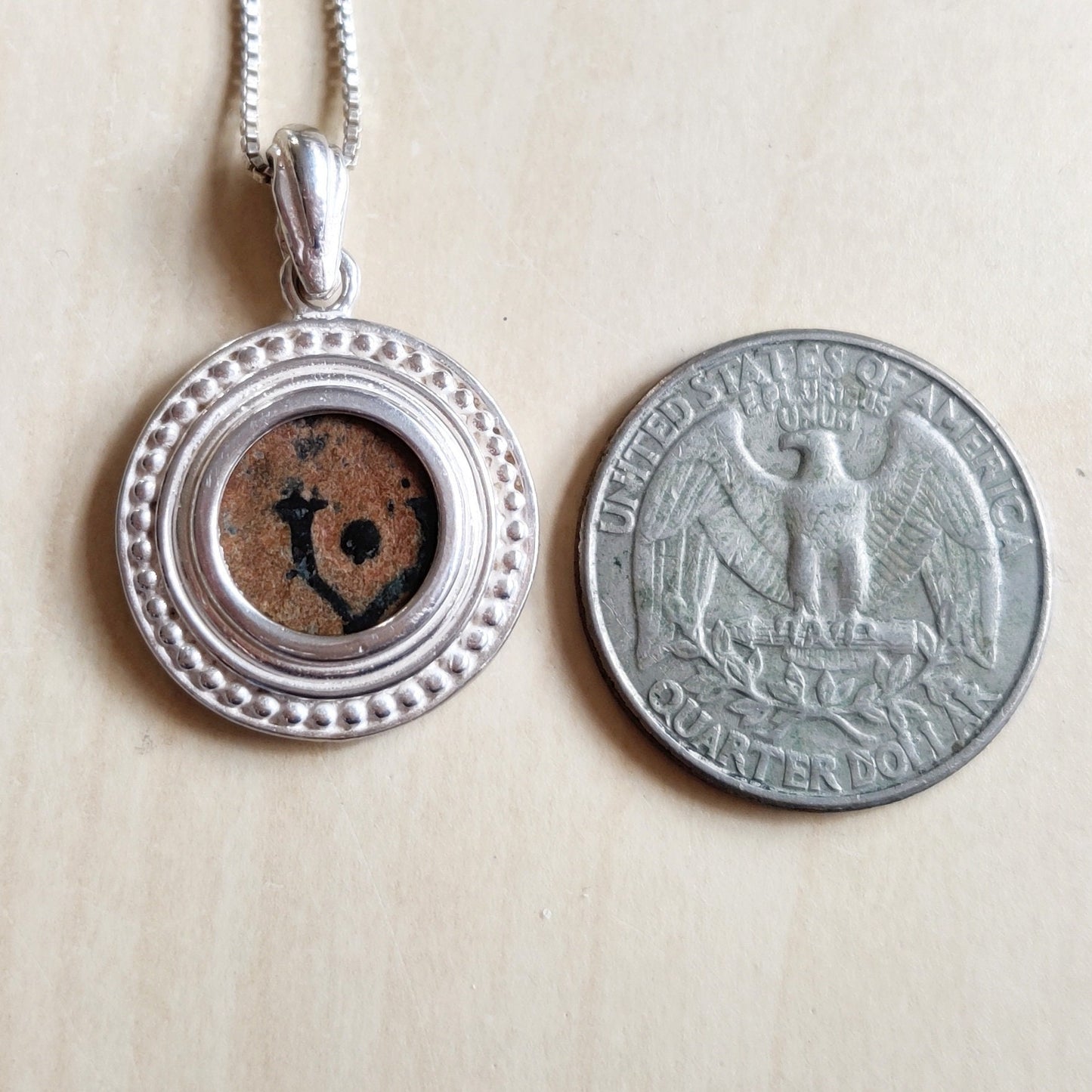 Widow's Mite Coin Pendant, Genuine Ancient Cornucopia Coin Necklace, Judean Silver Coin Pendant, Widow Mite Jewelry, Unisex Biblical Gift
