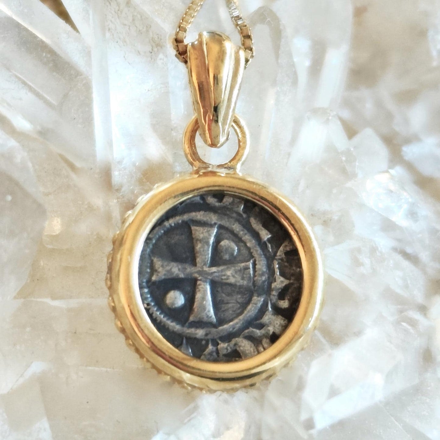 Crusader Kingdom Jerusalem Coin Pendant: Medieval 12th Century Silver Denarius Small Medallion Barr Designs