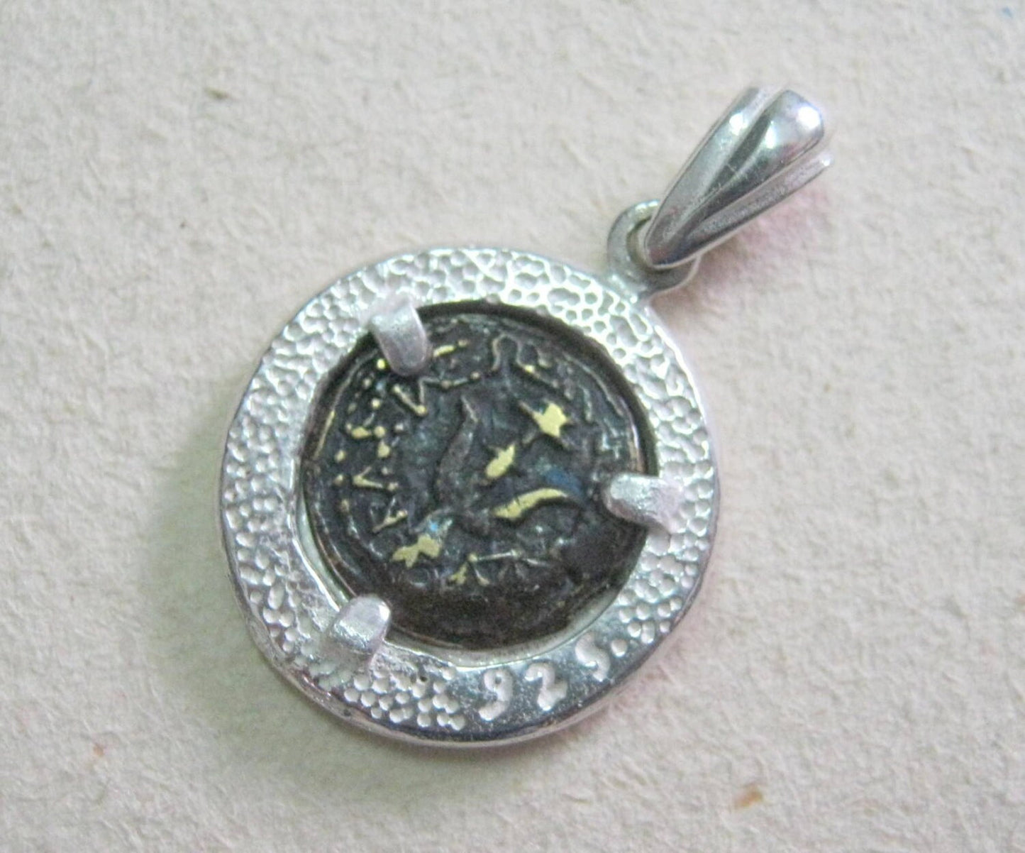 Widow's Mite Copy Coin Silver Necklace, Ancient Replica Coin Pendant, Christian gift for girls boys unisex,  Jesus Biblical Coin Jewelry