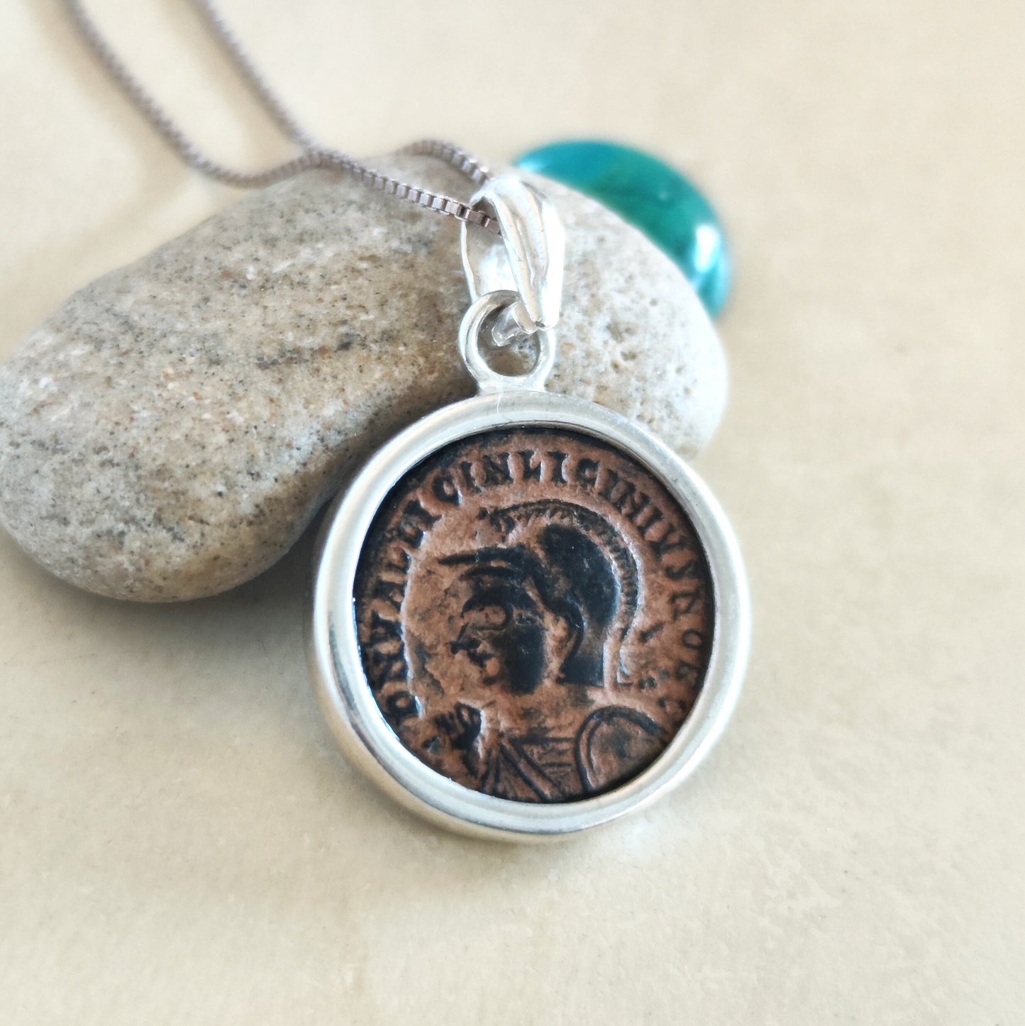 Coin Necklace For Men, Genuine Roman Coin Silver Medallion, Emperor Licinius I Coin Pendant, Vintage Style Gift Idea, Antique Unisex Charm
