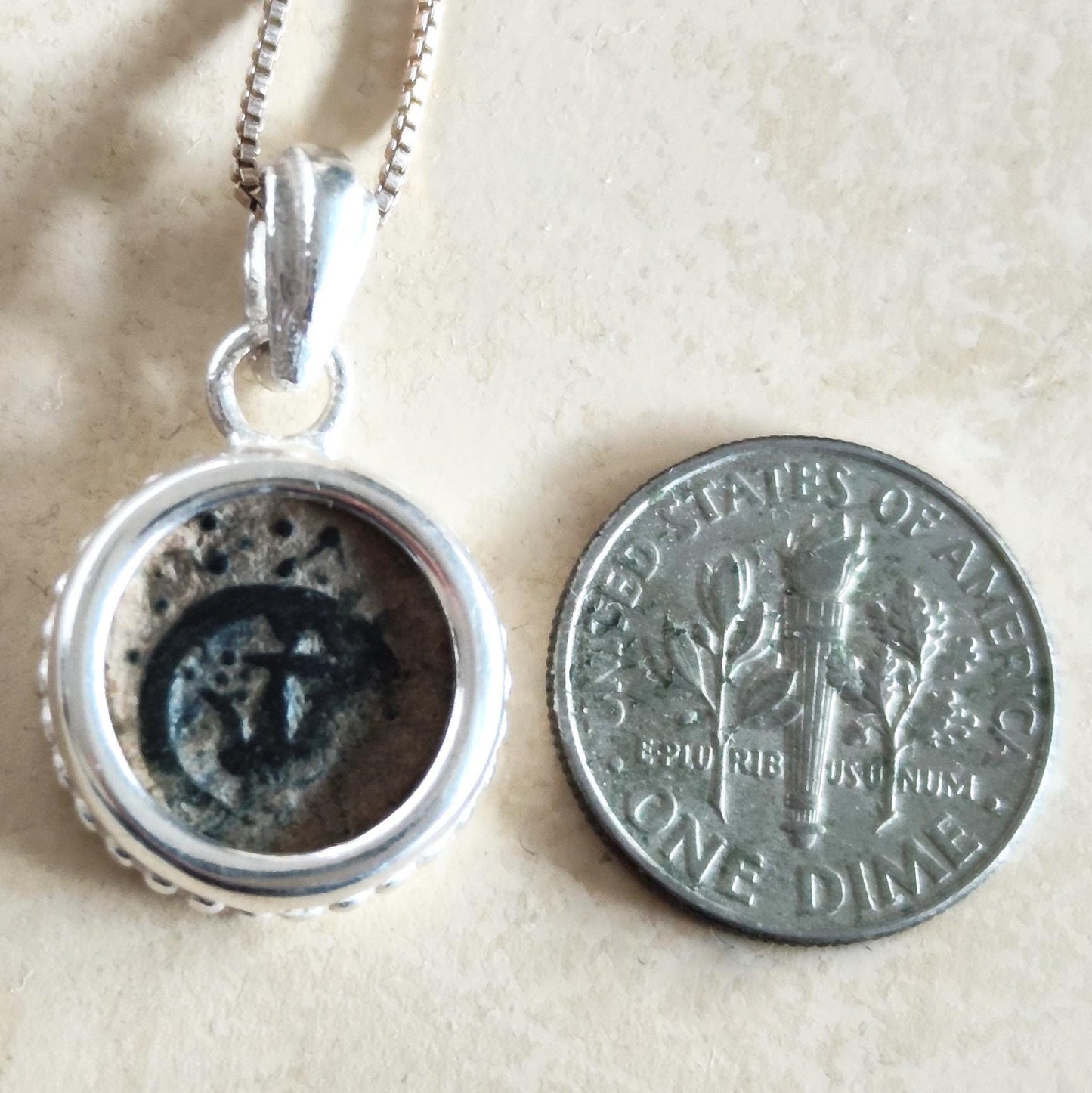 Jesus Time Coin Jewelry, Bible Mark 12:41 Widow Mite Necklace, Ancient Judean Coin Pendant for Christian