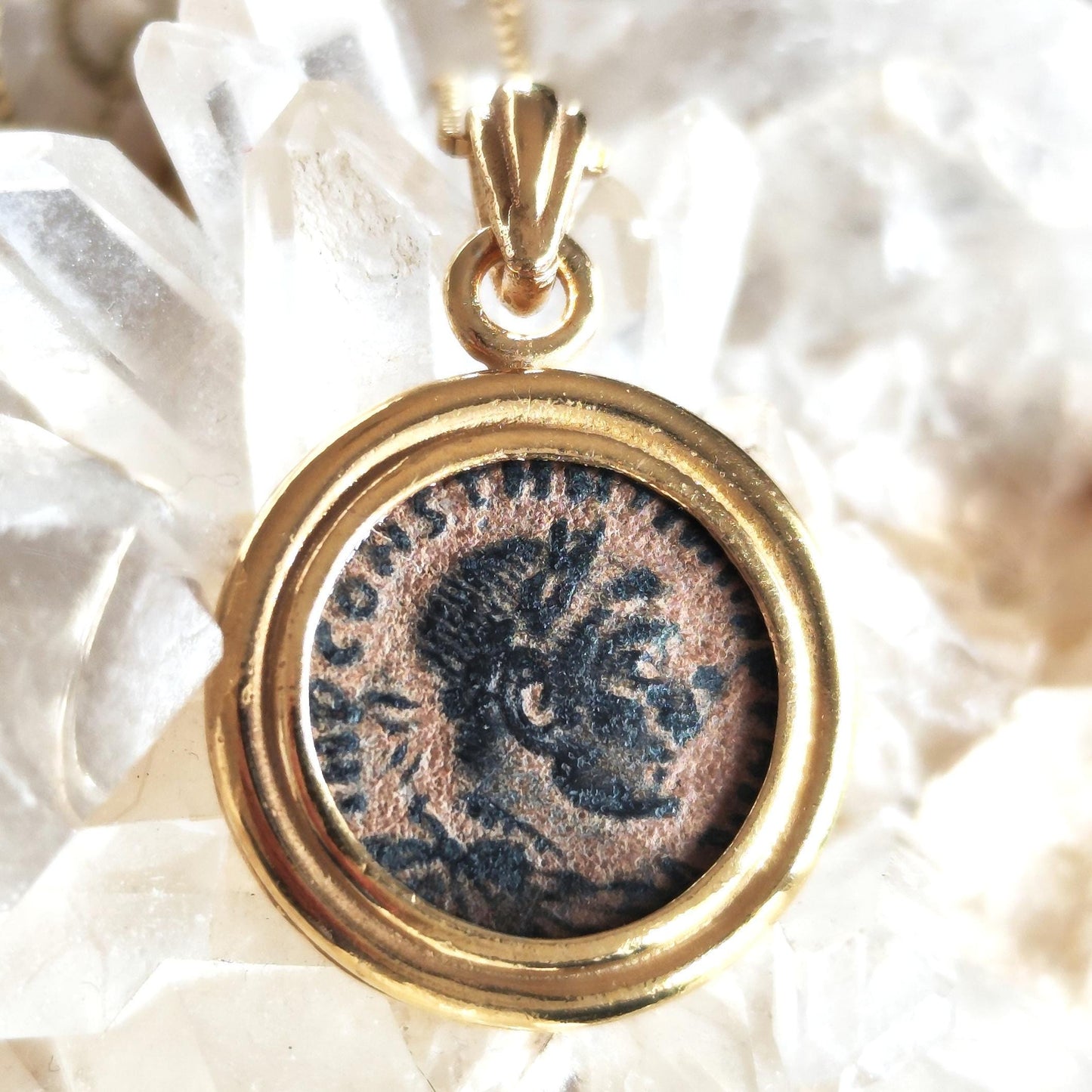 Constantine the Great Pendant, Christian Coin Necklace, Roman Coin Necklace, Ancient Coin Necklace, Antique Coin Pendant, Christian Gift