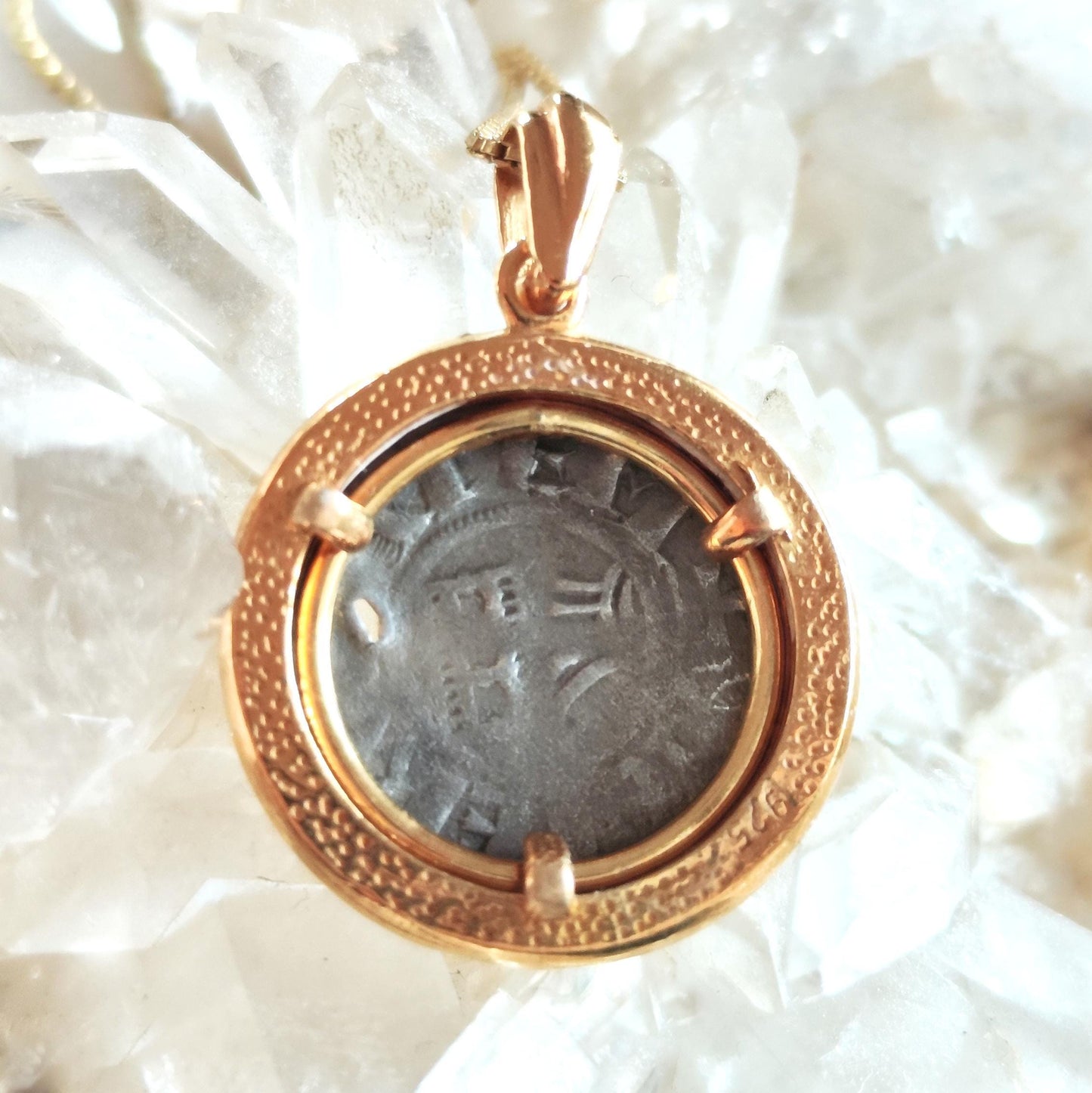 Jerusalem Crusaders Coin Necklace, Latin Kingdom of Jerusalem Medallion, Medieval Knights Ancient Cross, Christian Holy Sepulchre Denarius