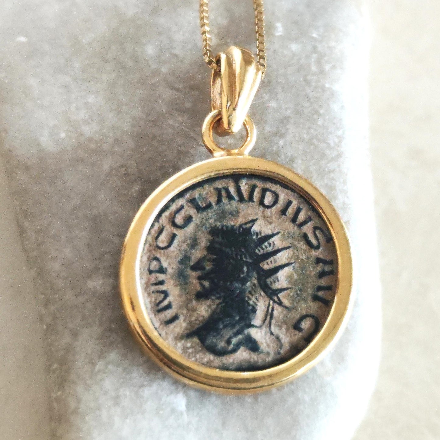 Emperor Claudius Roman Coin Necklace, Ancient Coin Pendant Medallion, Vintage Gift Idea, History Lover Jewelry
