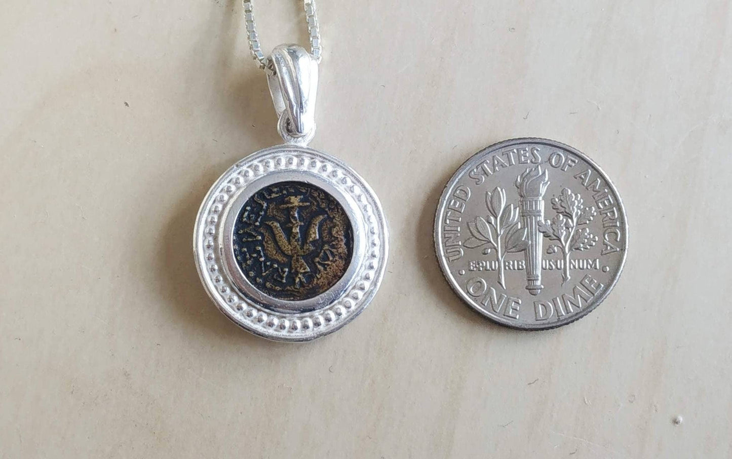 Sterling Silver Widow's Mite Coin Replica Pendant - Biblical Jewelry Barr Designs
