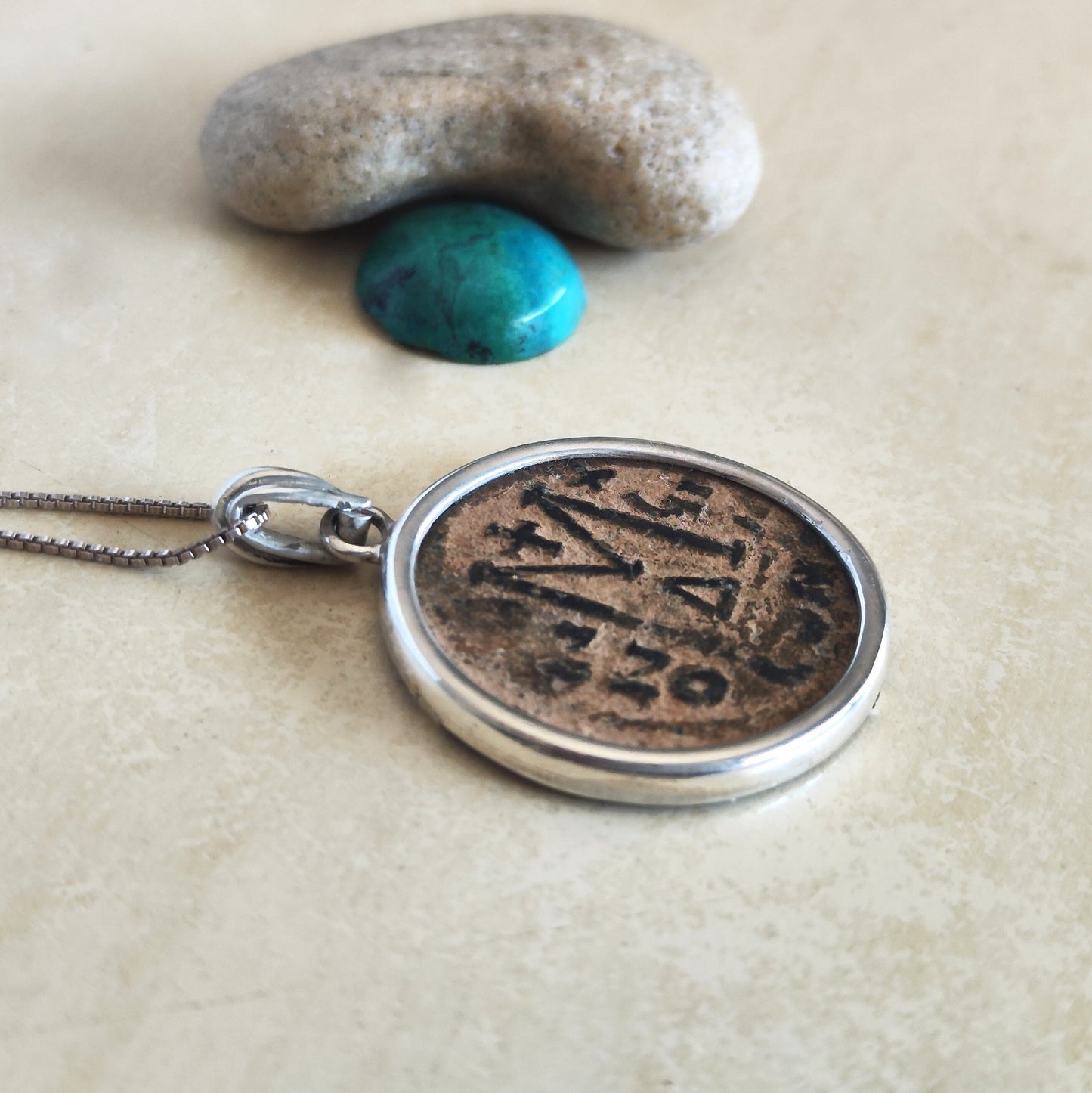 Large Ancient Byzantine Coin Medallion, Byzantine Empire Follis Coin Silver Statement Necklace, Men Unisex Gift Idea, Vintage Style Jewelry