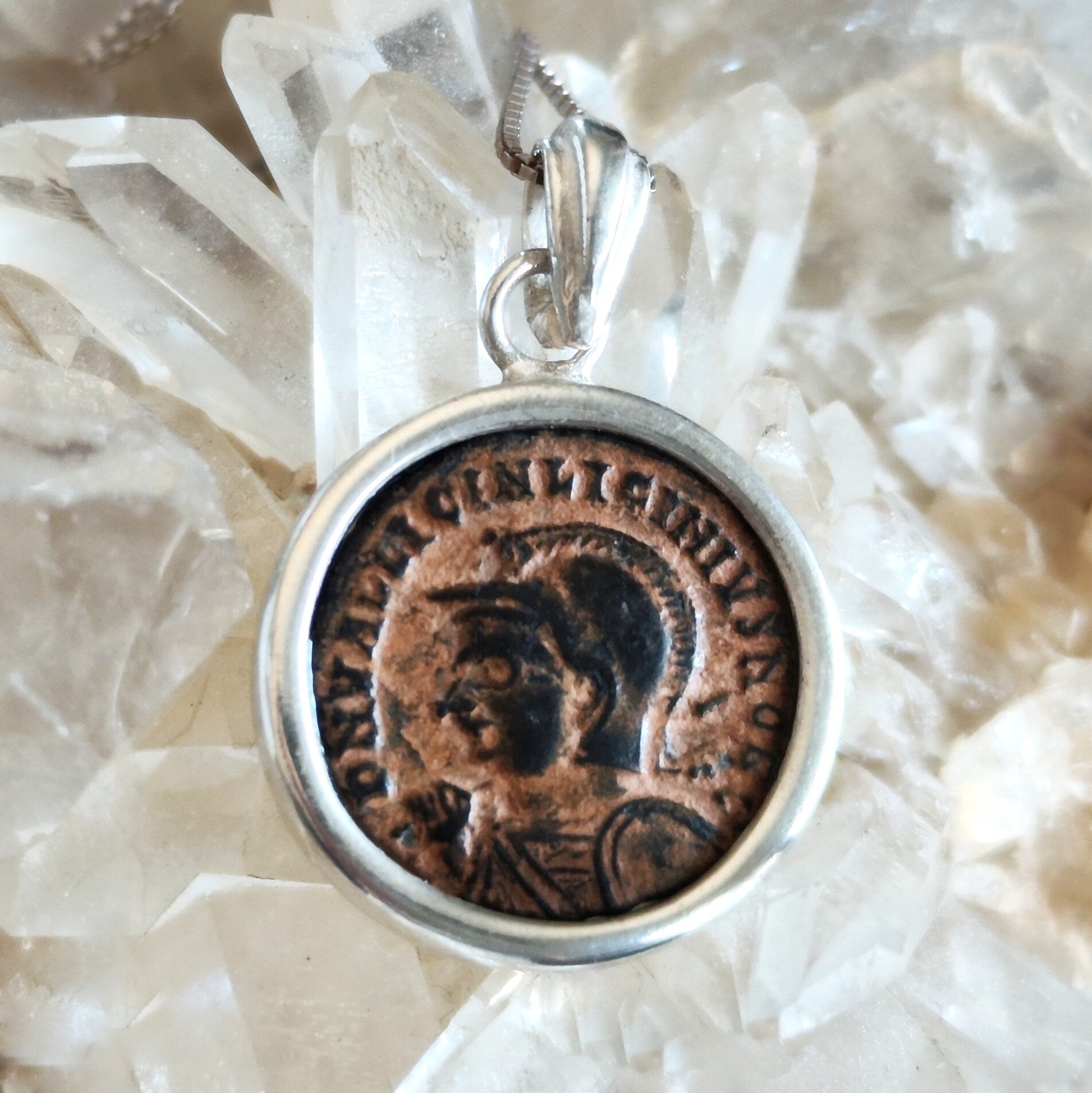 Roman Coin Necklace: Emperor Licinius I, Sterling Silver Medallion Barr Designs