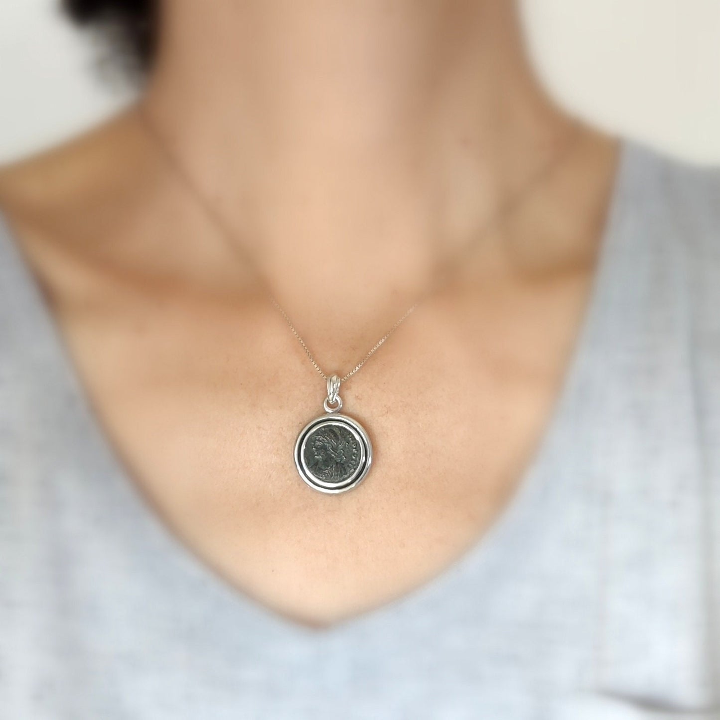 Roman Constantine the Great ancient Coin Medallion, Christian Men Necklace, Christmas Gift Idea