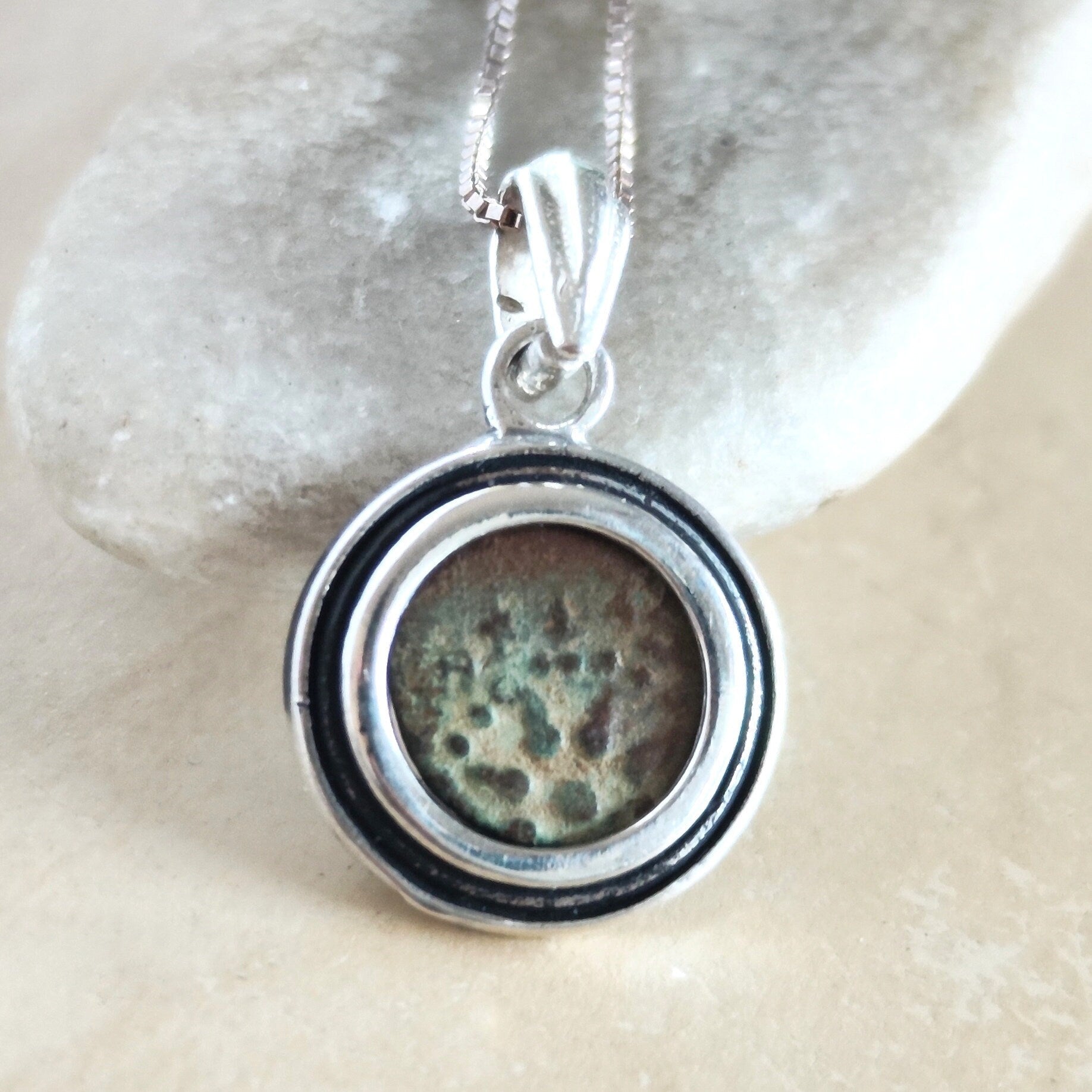 Widow's Mite Silver Pendant: Ancient Coin Christian Necklace Barr Designs