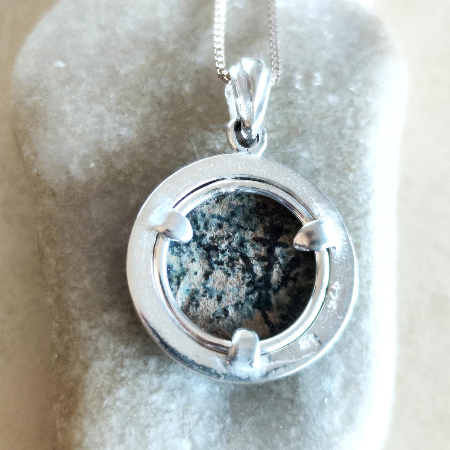 Antique Large Widow's Mite Coin Necklace: Sterling Silver Jesus Medallion Barr Designs