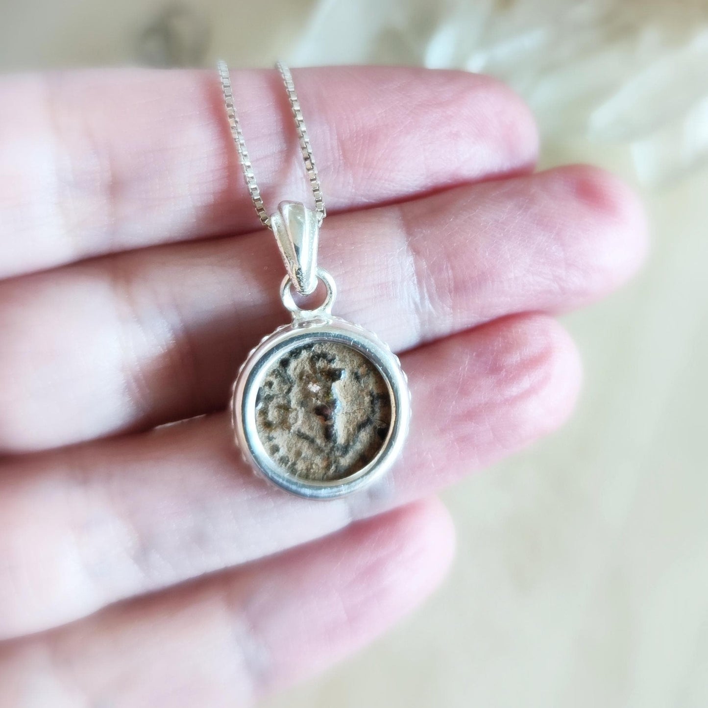 King Herod I Antique Coin Pendant: Sterling Silver, Jewish Roman Prutah Barr Designs
