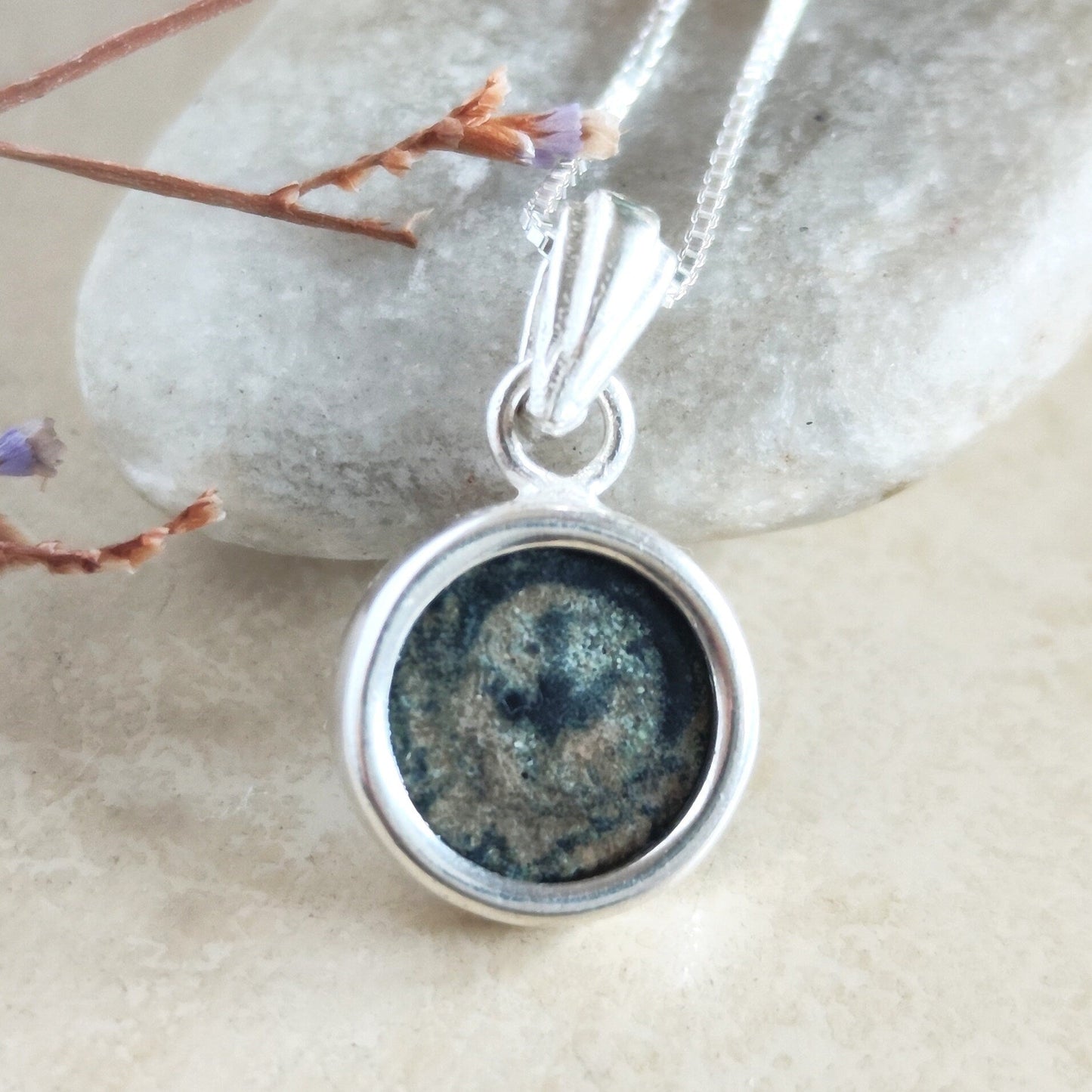 Widow's Mite Coin Necklace: Sterling Silver Ancient Biblical Jewelry Barr Designs