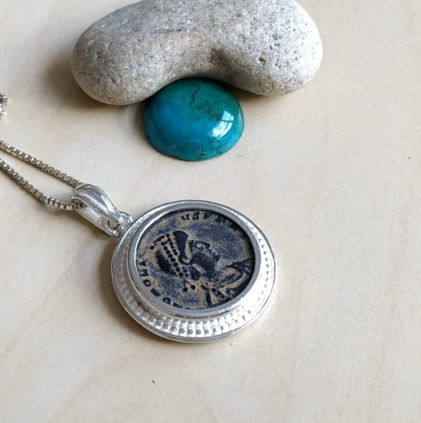 Ancient Roman Emperor Honorius Coin Necklace, Early Christian Theodosius Coin Pendant, Vintage Gift Barr Designs