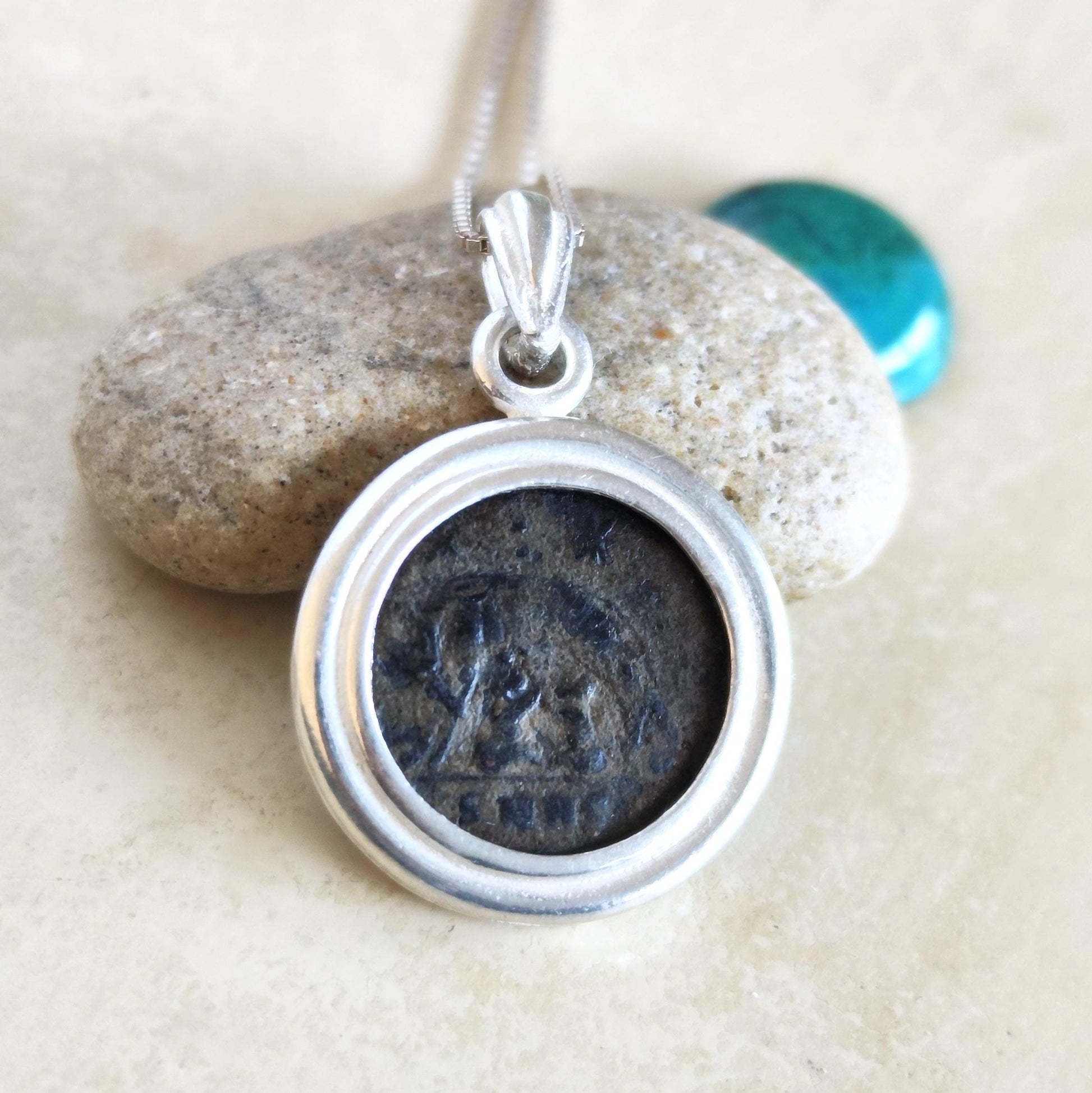 Romulus and Remus She Wolf Necklace: Ancient Roman Coin, Sterling Silver Barr Designs