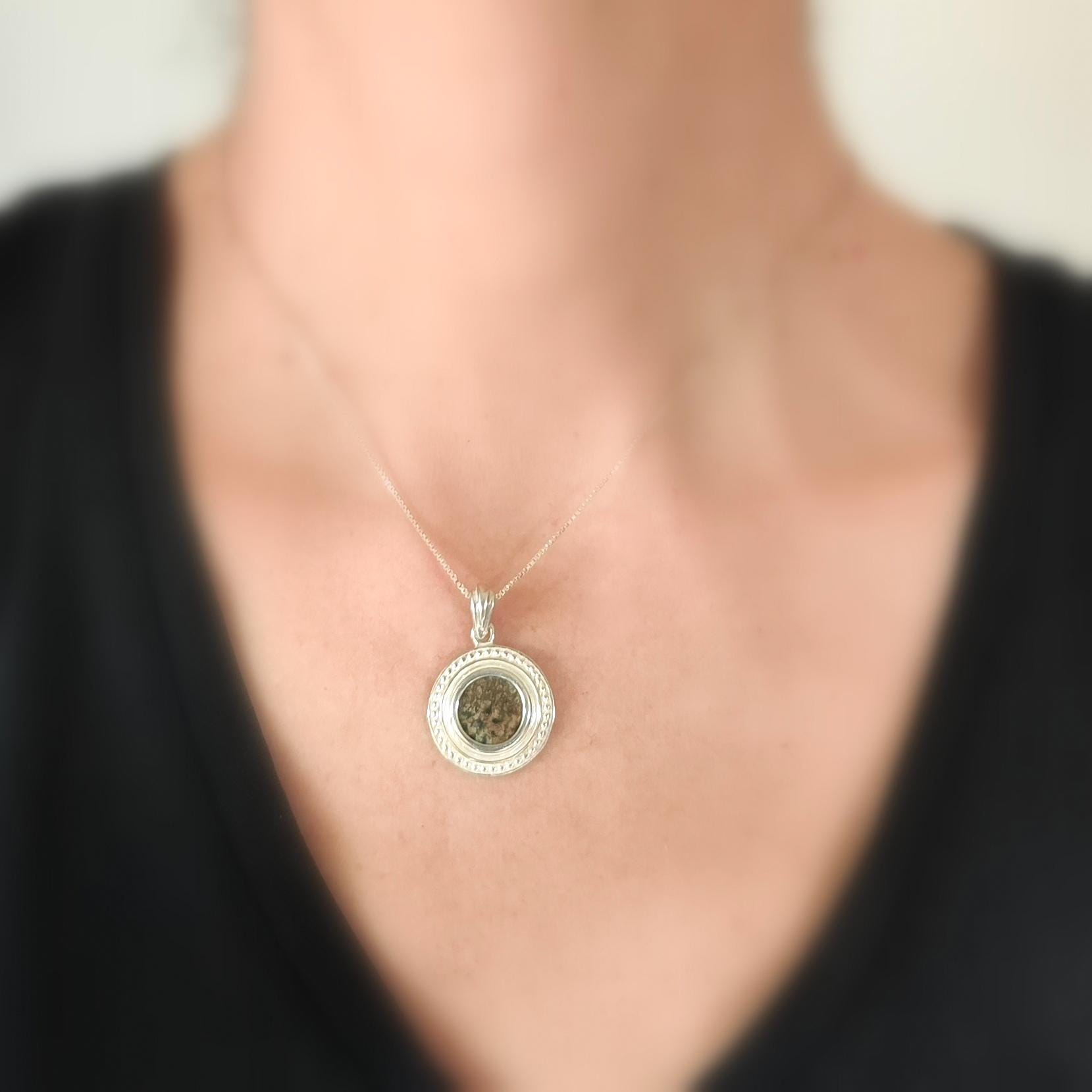 Widow's Mite Pendant: Ancient Bronze Coin, Sterling Silver Christian Necklace Barr Designs