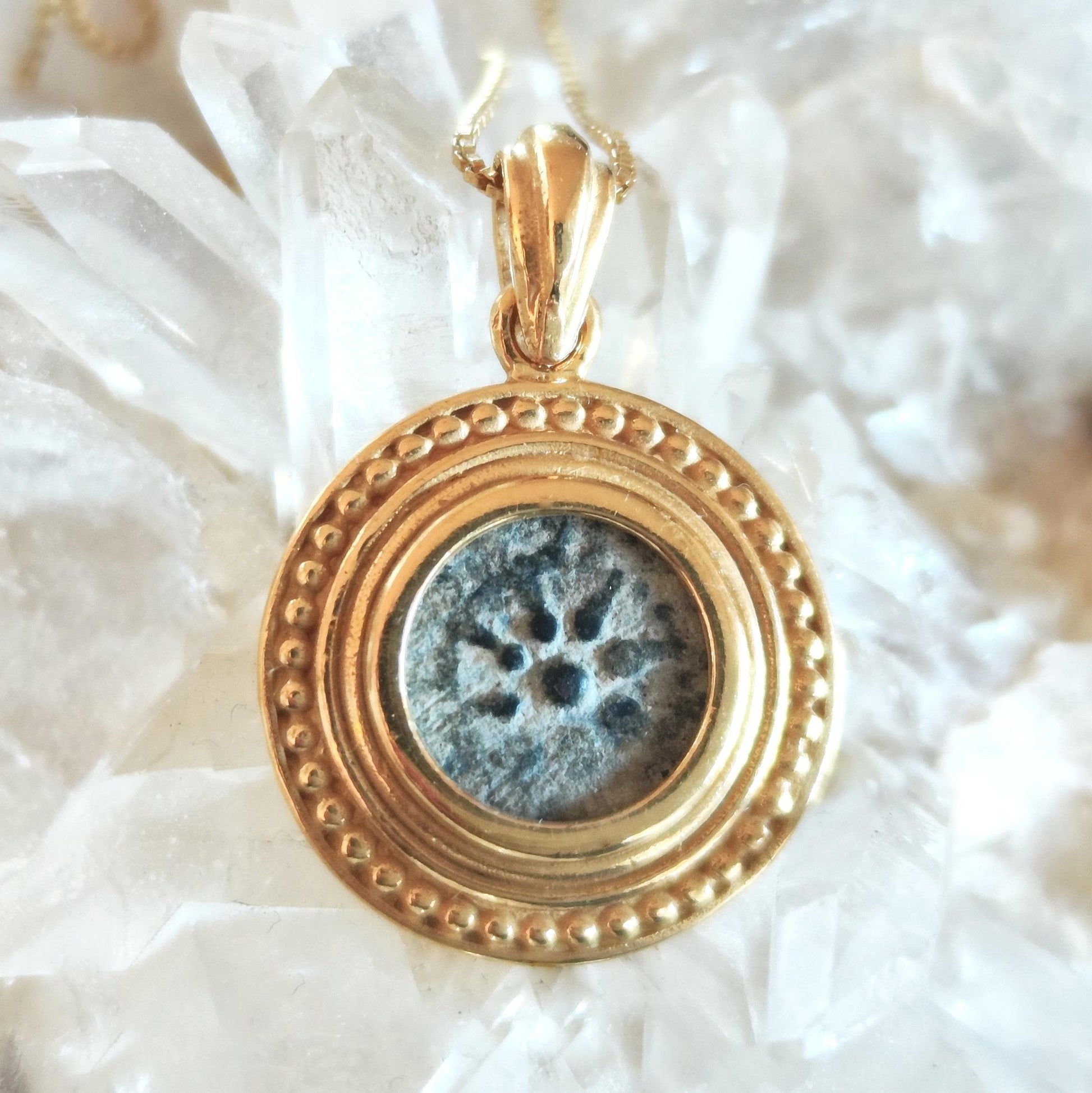 Antique Widow's Mite Coin Necklace: Christian Coin Gold Plated Medallion Pendant Barr Designs