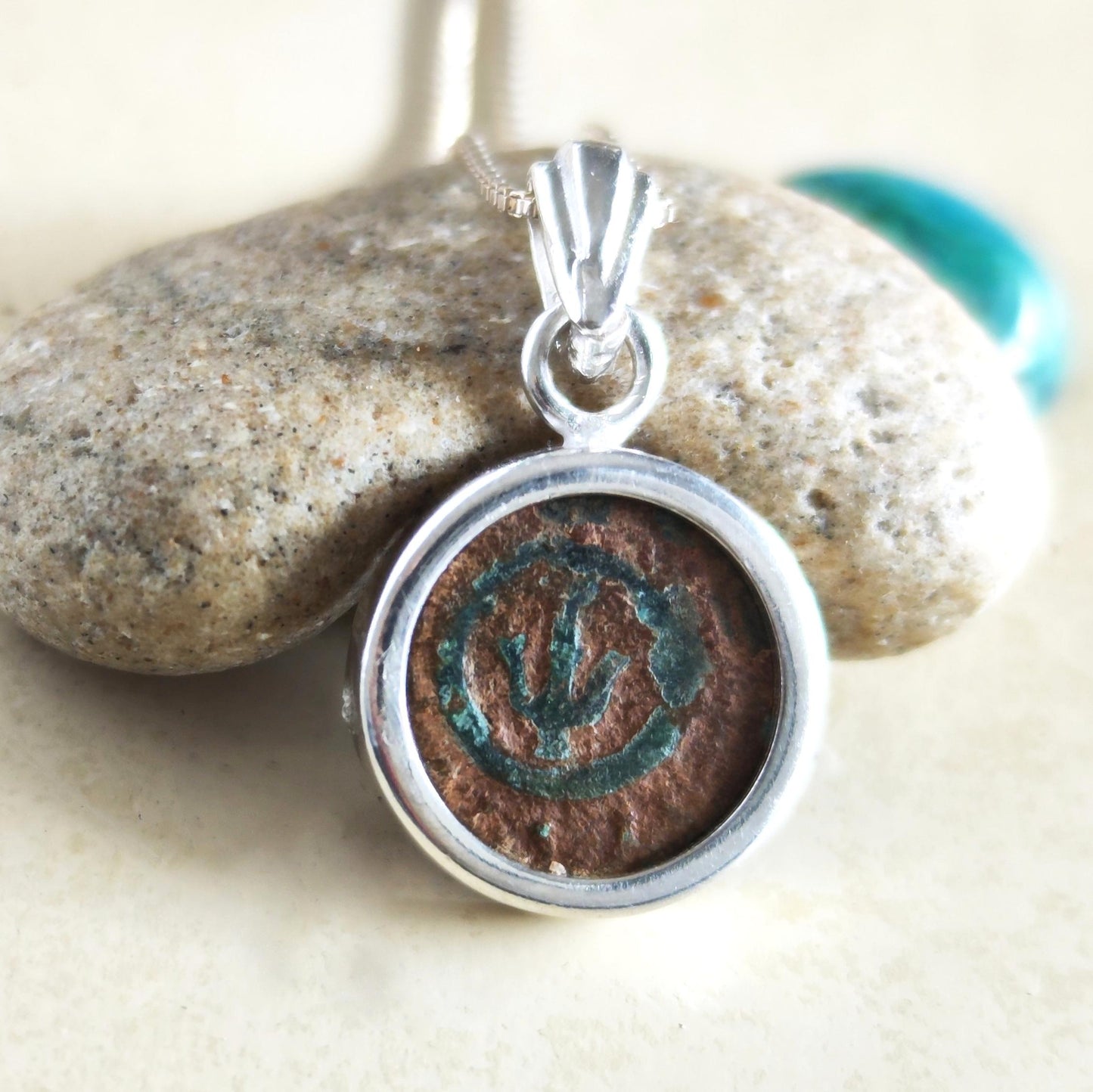 Christian Artifact Silver Pendant for Men, Ancient Judean Widow’s Mite Necklace, Jesus Poor Widow Story Jewelry