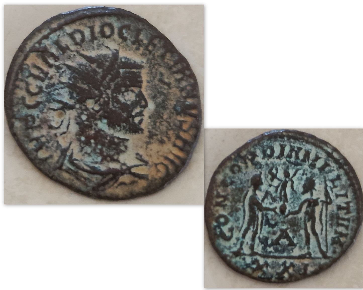 Authentic Certified Roman Emperor Diocletian Coin Necklace, Antique Silver Medallion, Men Unisex Coin Jewelry