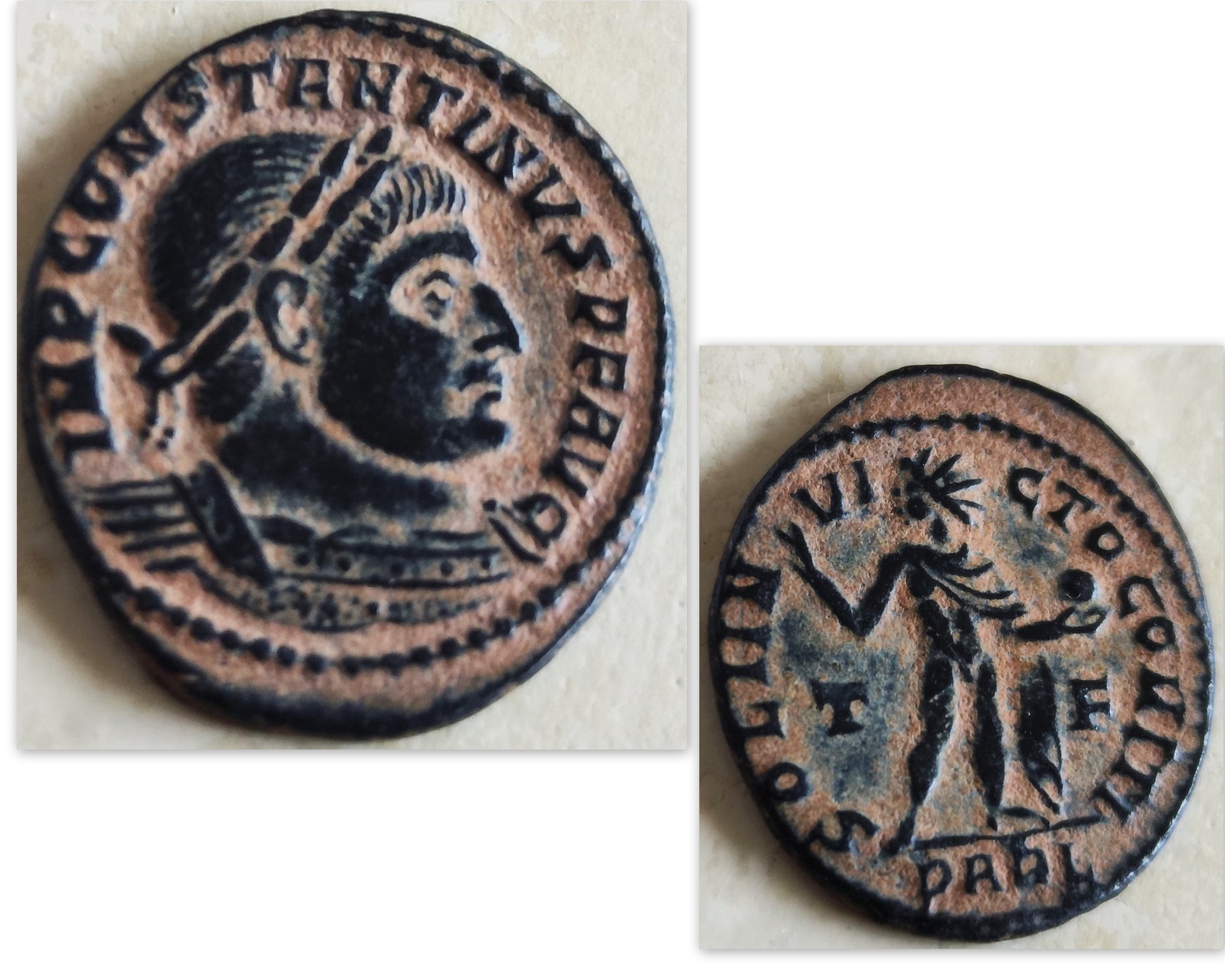 Roman Emperor Constantine The Great Coin Pendant, Certified Antique Artifact, 18K Gold Plated, Christian Jewelry Barr Designs