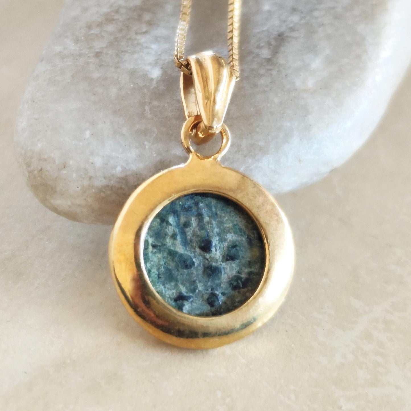 Antique Widow's Mite Coin Pendant: 18K Gold Plated Sterling Silver, Bible Gift Barr Designs