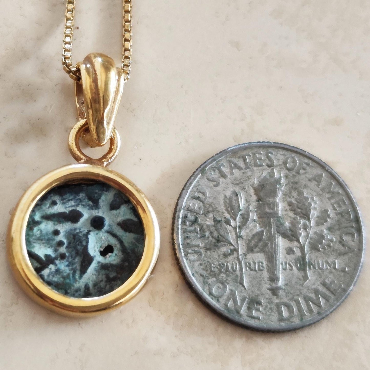 Widow's Mite Coin Necklace: Authentic Ancient Coin, 18K Gold-Plated Sterling Silver Barr Designs