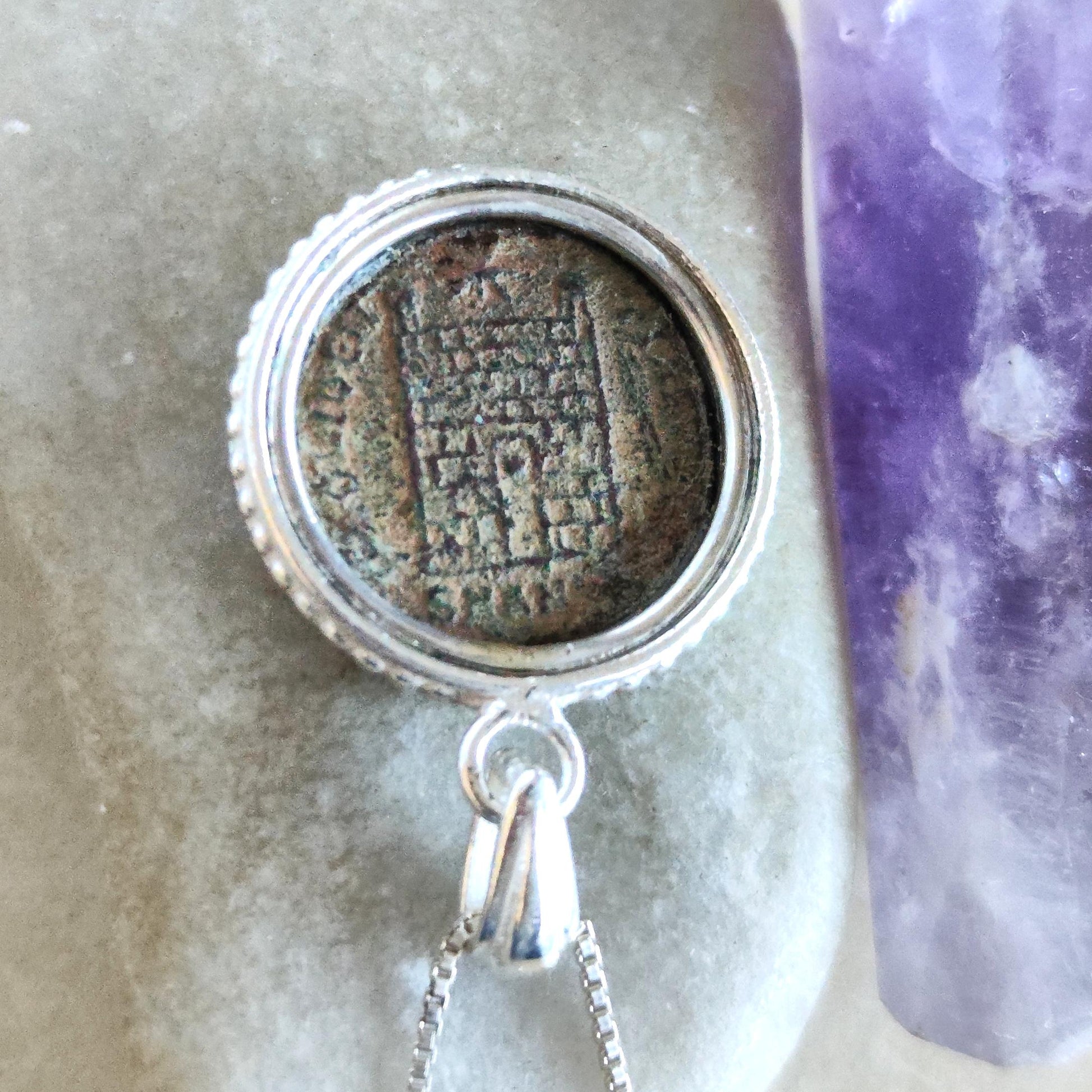 Genuine Constantine I Coin Necklace, Antique Roman Silver Medallion, History Gift Barr Designs