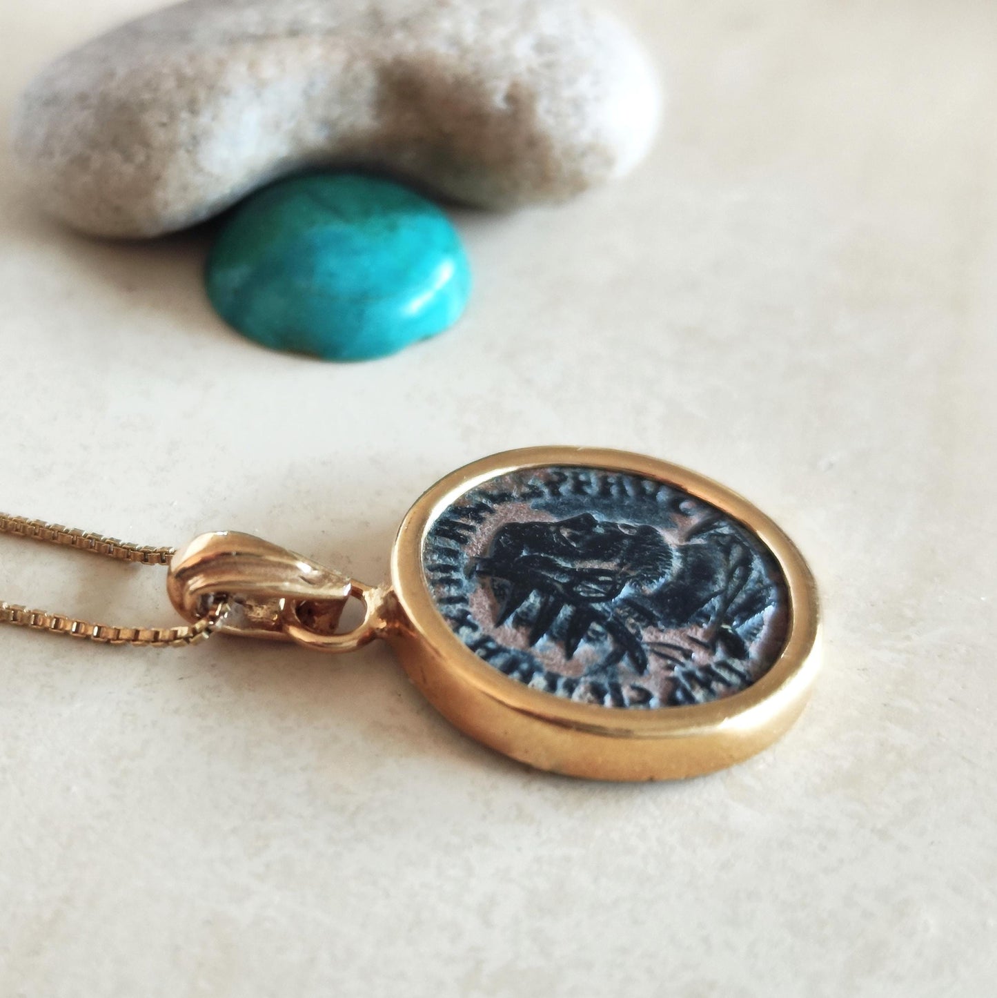 Genuine Roman Coin of Emperor Maximianus Pendant,  Ancient Coin Medallion Necklace, Roman Empire  Statement Necklace
