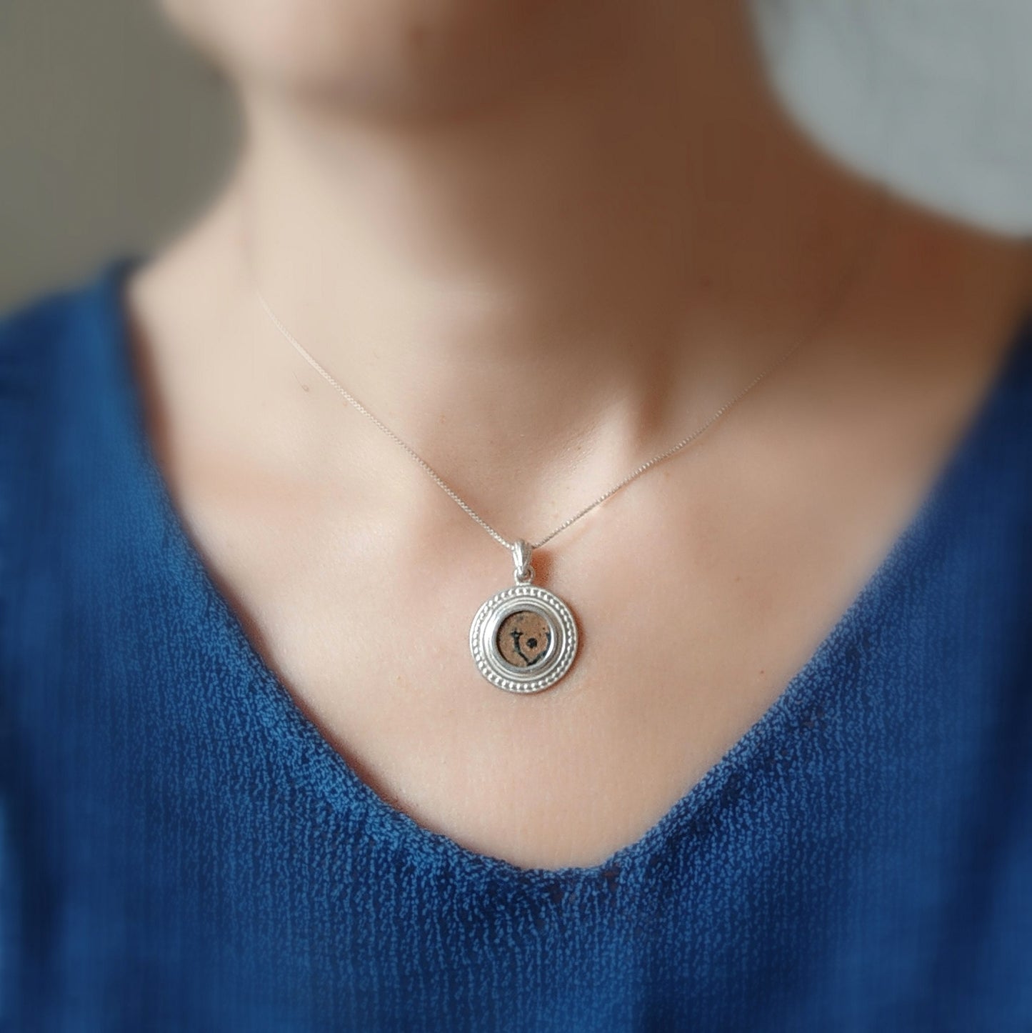 Widow's Mite Coin Pendant, Genuine Ancient Cornucopia Coin Necklace, Judean Silver Coin Pendant, Widow Mite Jewelry, Unisex Biblical Gift