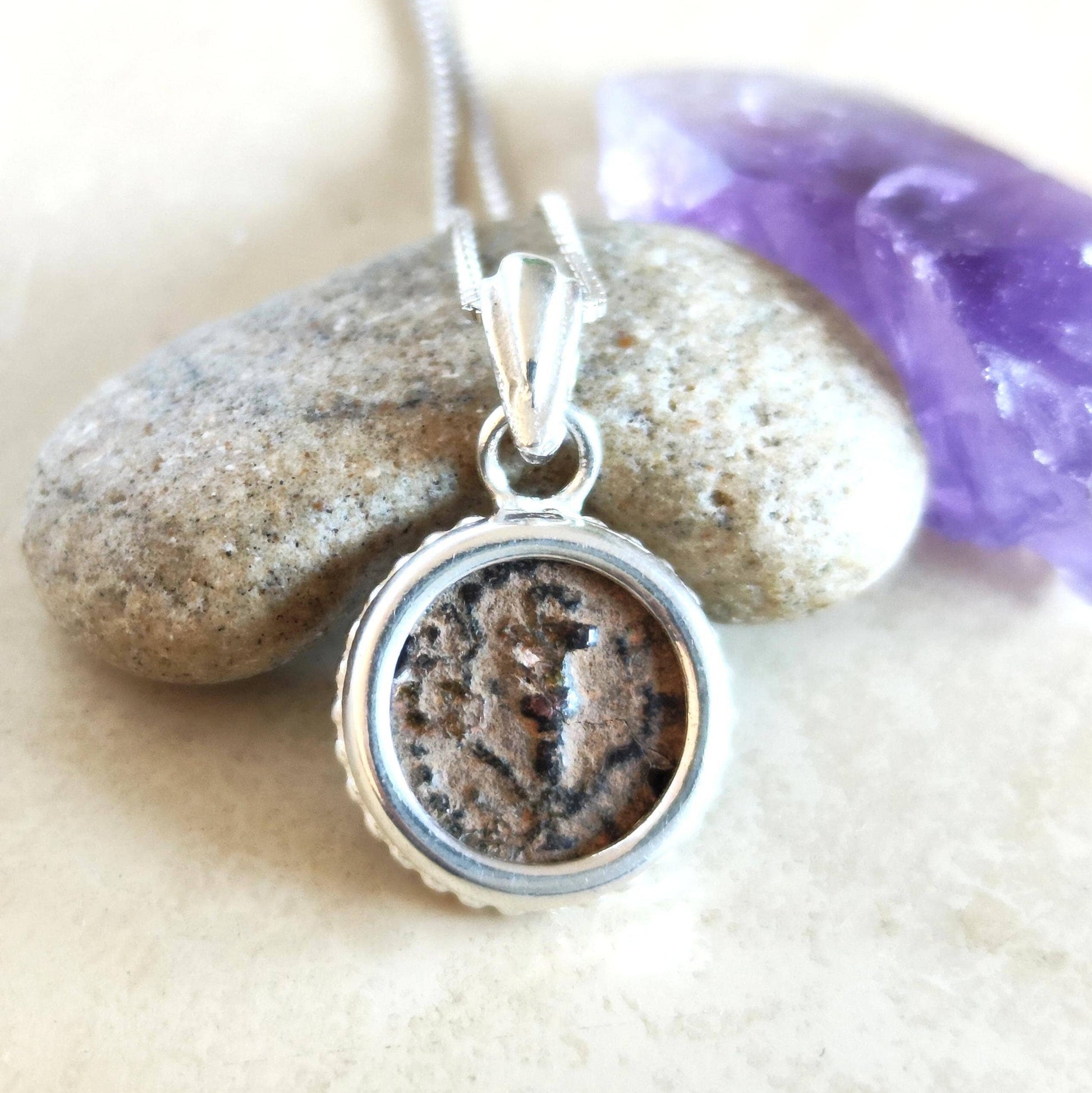 King Herod I Antique Coin Pendant: Sterling Silver, Jewish Roman Prutah Barr Designs