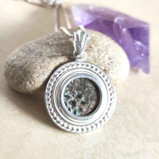 Genuine Widow's Mite Pendant, Ancient Coin Necklace, Vintage Silver Coin Pendant, Widow Mite Jewelry, Jesus Christian coin, Vintage Jewelry