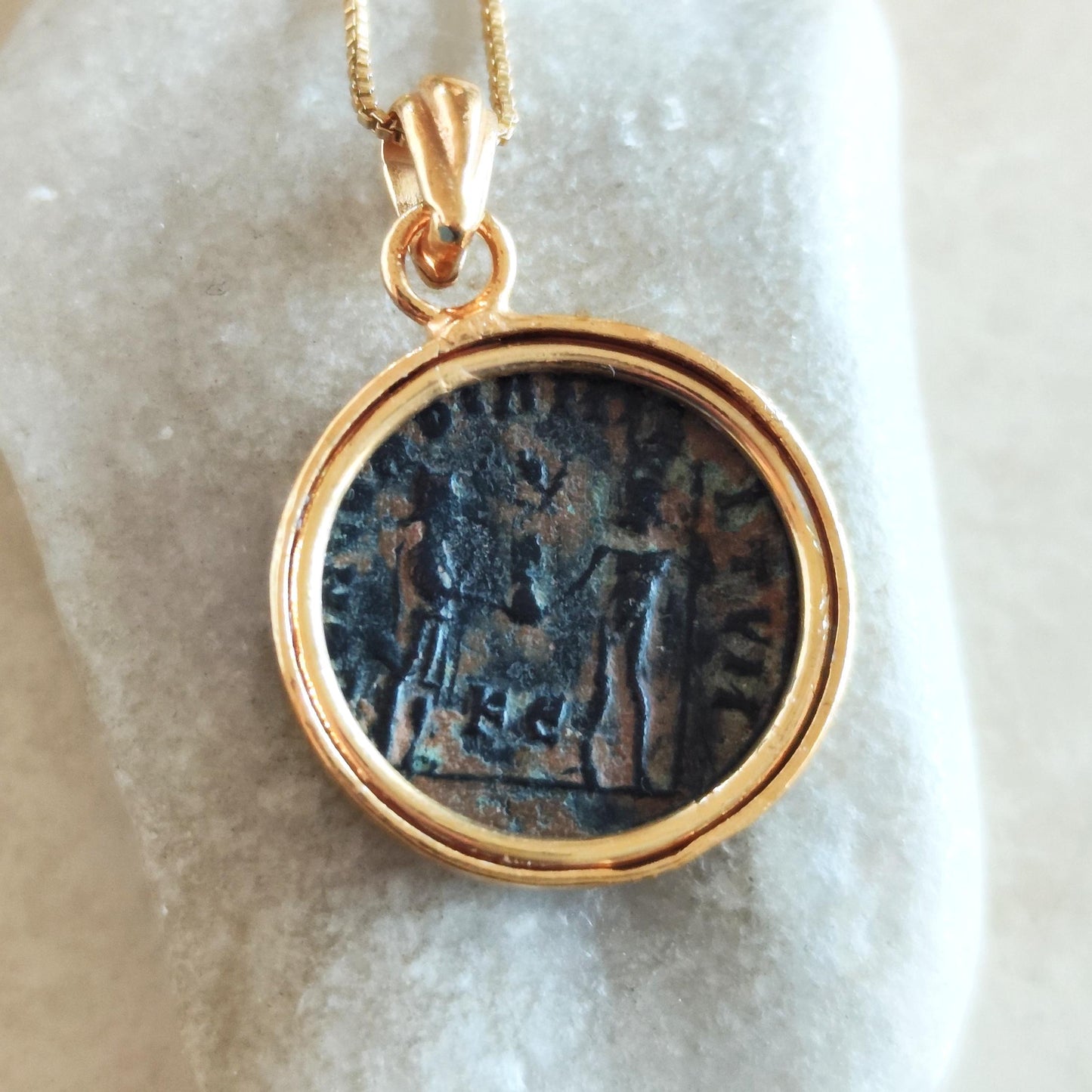 Genuine Roman Coin of Emperor Maximianus Pendant,  Ancient Coin Medallion Necklace, Roman Empire  Statement Necklace