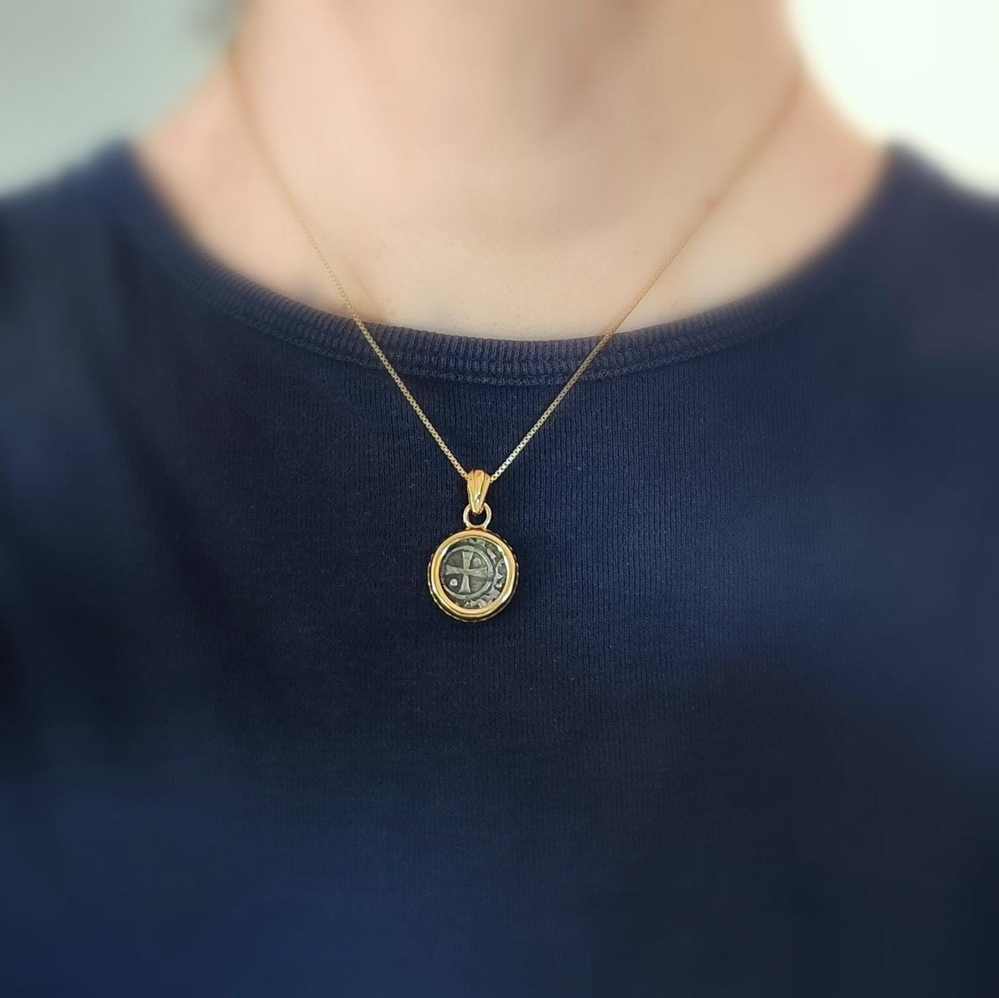 Crusader Kingdom Jerusalem Coin Pendant: Medieval 12th Century Silver Denarius Small Medallion Barr Designs
